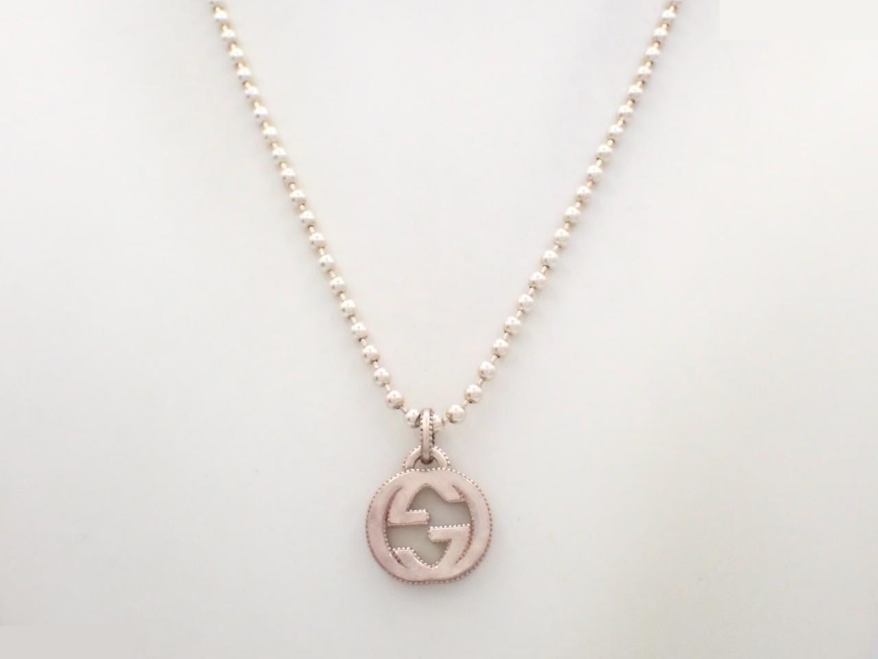 Interlocking G Necklace, 925 Sterling Silver, 15.6g, Chain approx. 43cm — view 3