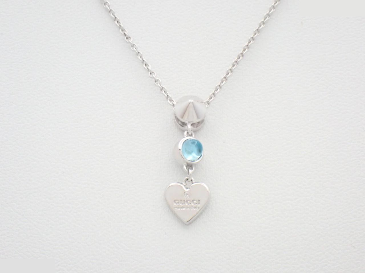 Topaz heart logo, Ag925, weight 6.3g, chain 41cm