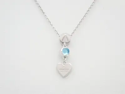 Topaz heart logo, Ag925, weight 6.3g, chain 41cm