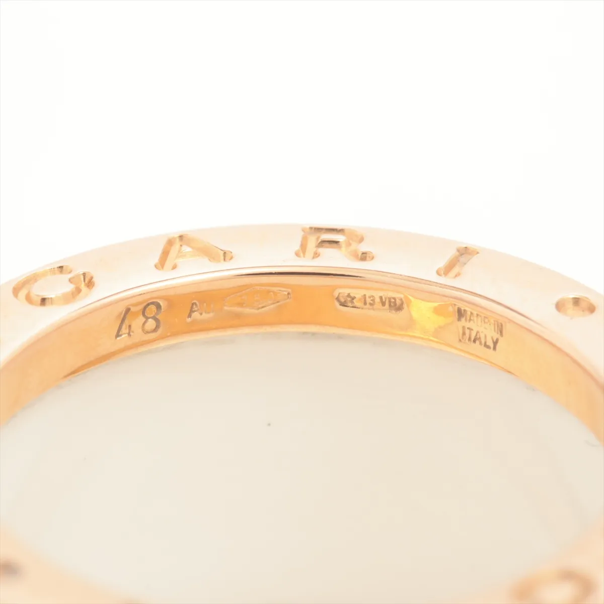 B.zero1 Ring, 750 (PG) x Ceramic, 8.4g, Size 48, E3F4PA. — view 3