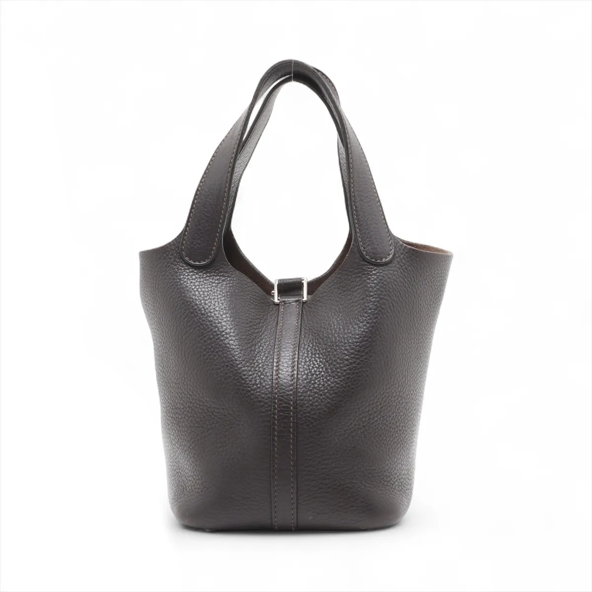 Picotin Lock 18 PM Taurillon Clemence Brown Silver hardware M:2009 — view 2