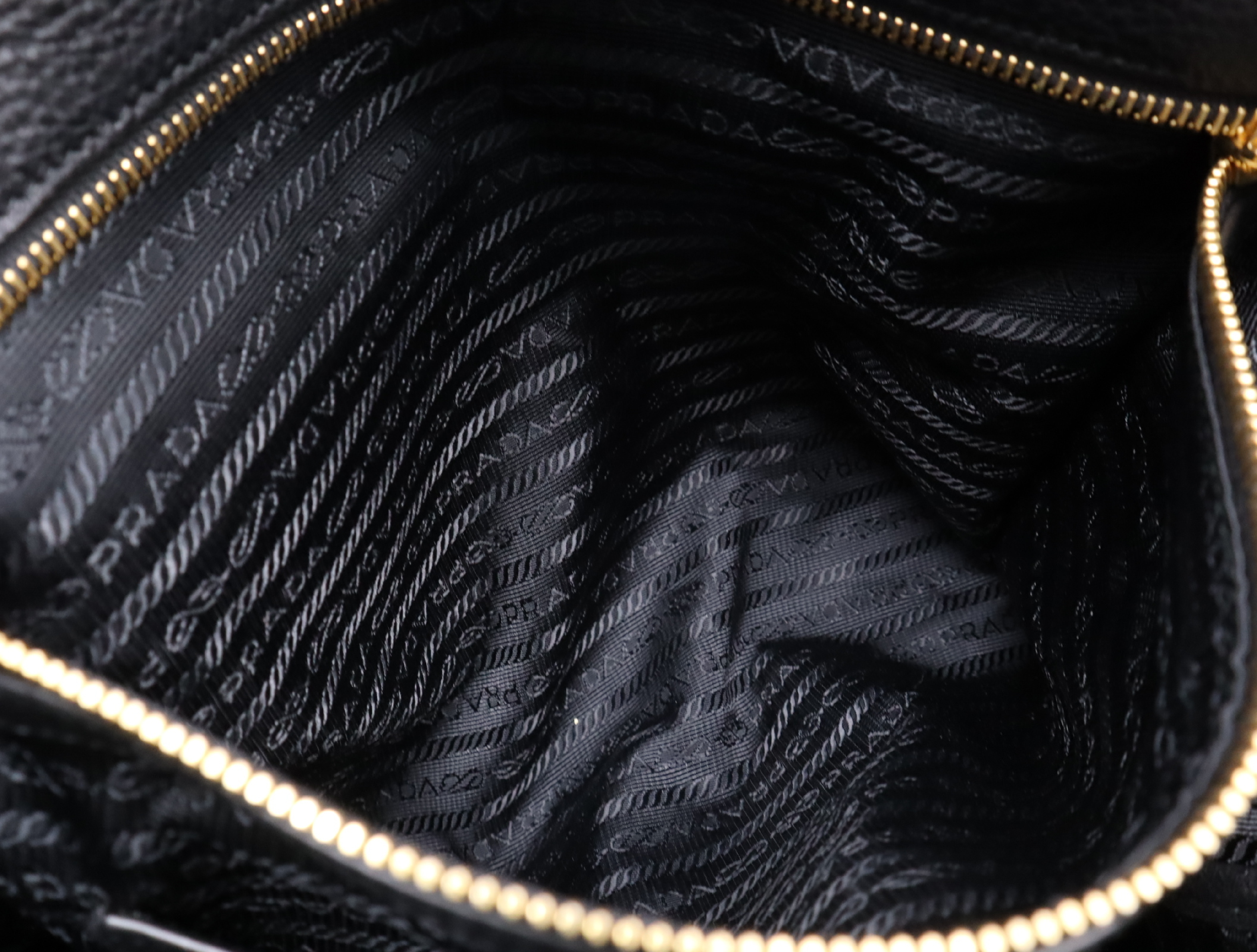 1BG865 Leather Tote Bag, Black with Gold Hardware, Includes Shoulder Strap, Name Tag, Card, and Dust Bag. — view 15