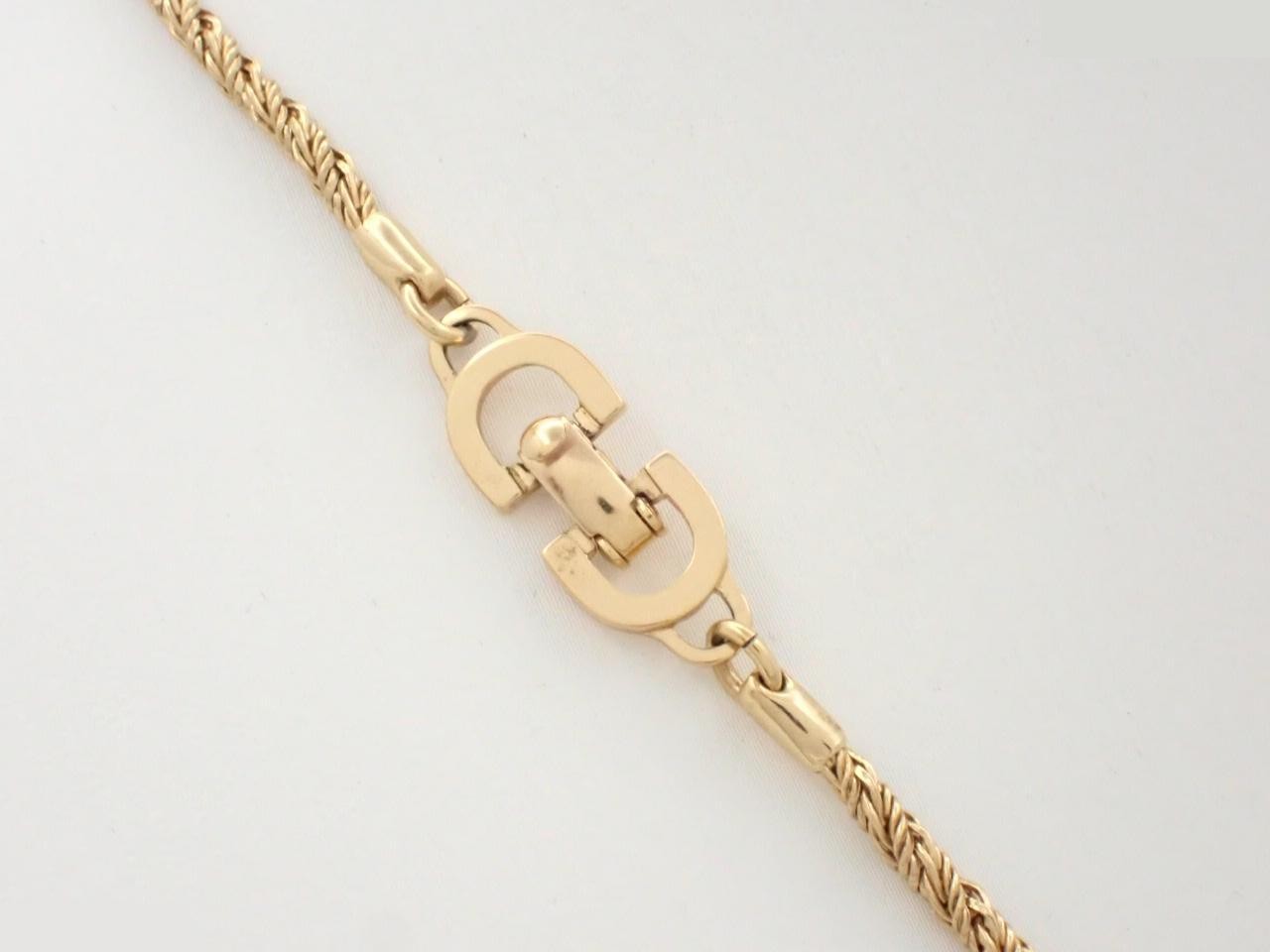 Gold long necklace, chain approximately 58cm — view 2