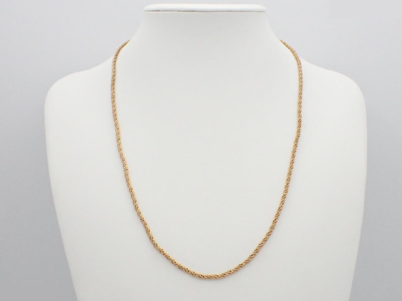Gold long necklace, chain approximately 58cm — view 3