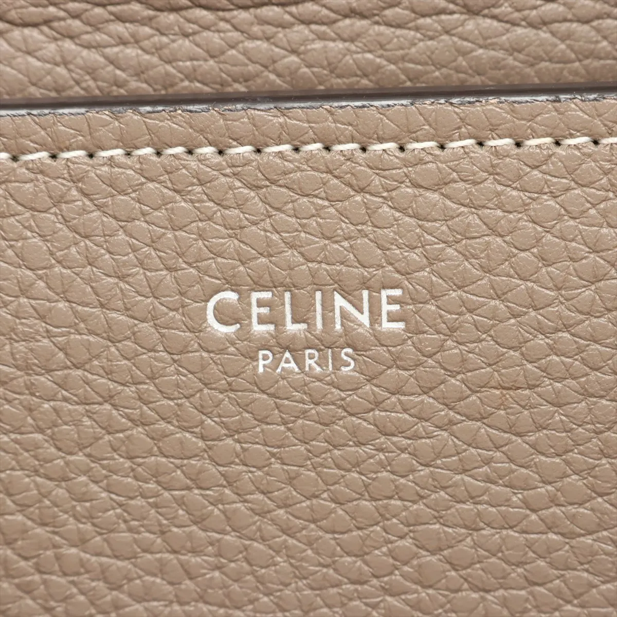 Luggage Micro Shopper Leather Handbag, Greige — view 12