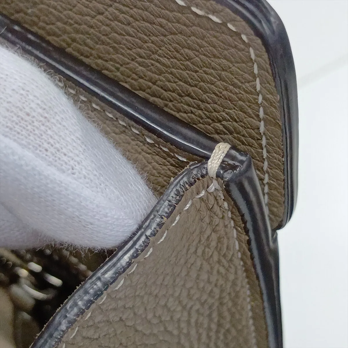 Luggage Micro Shopper Leather Handbag, Greige — view 14