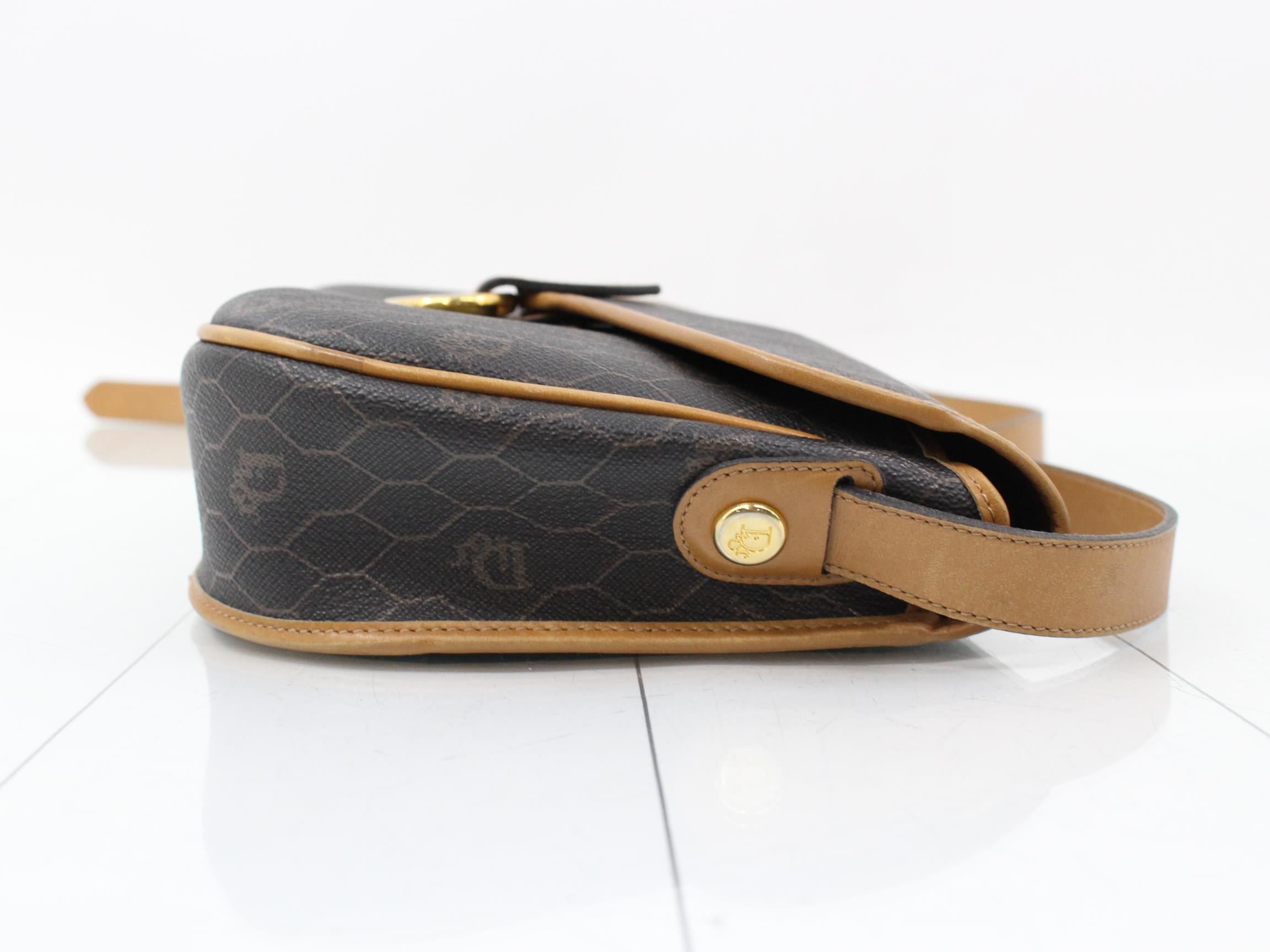 Honeycomb crossbody PVC/leather beige/brown — view 3