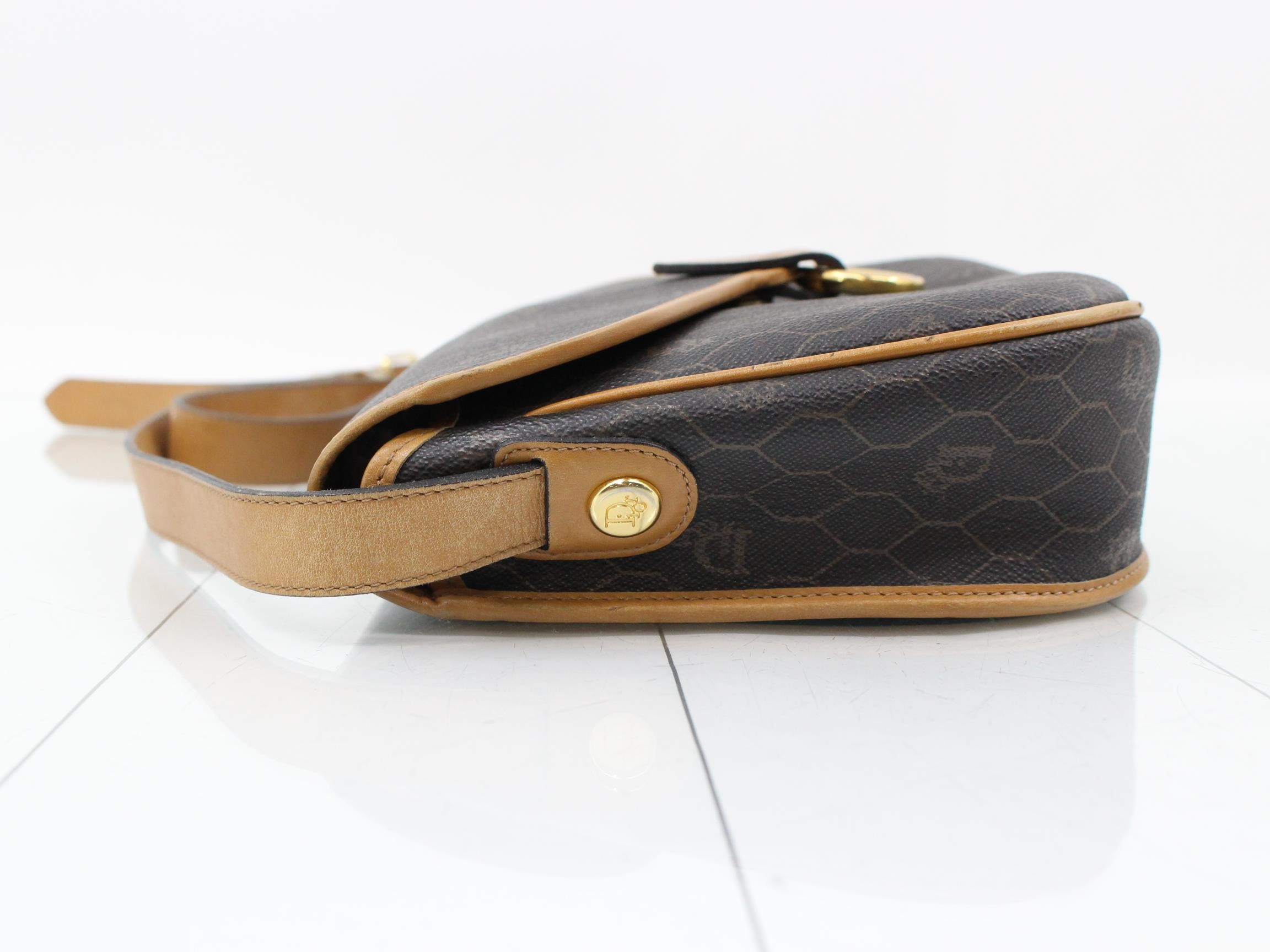 Honeycomb crossbody PVC/leather beige/brown — view 4