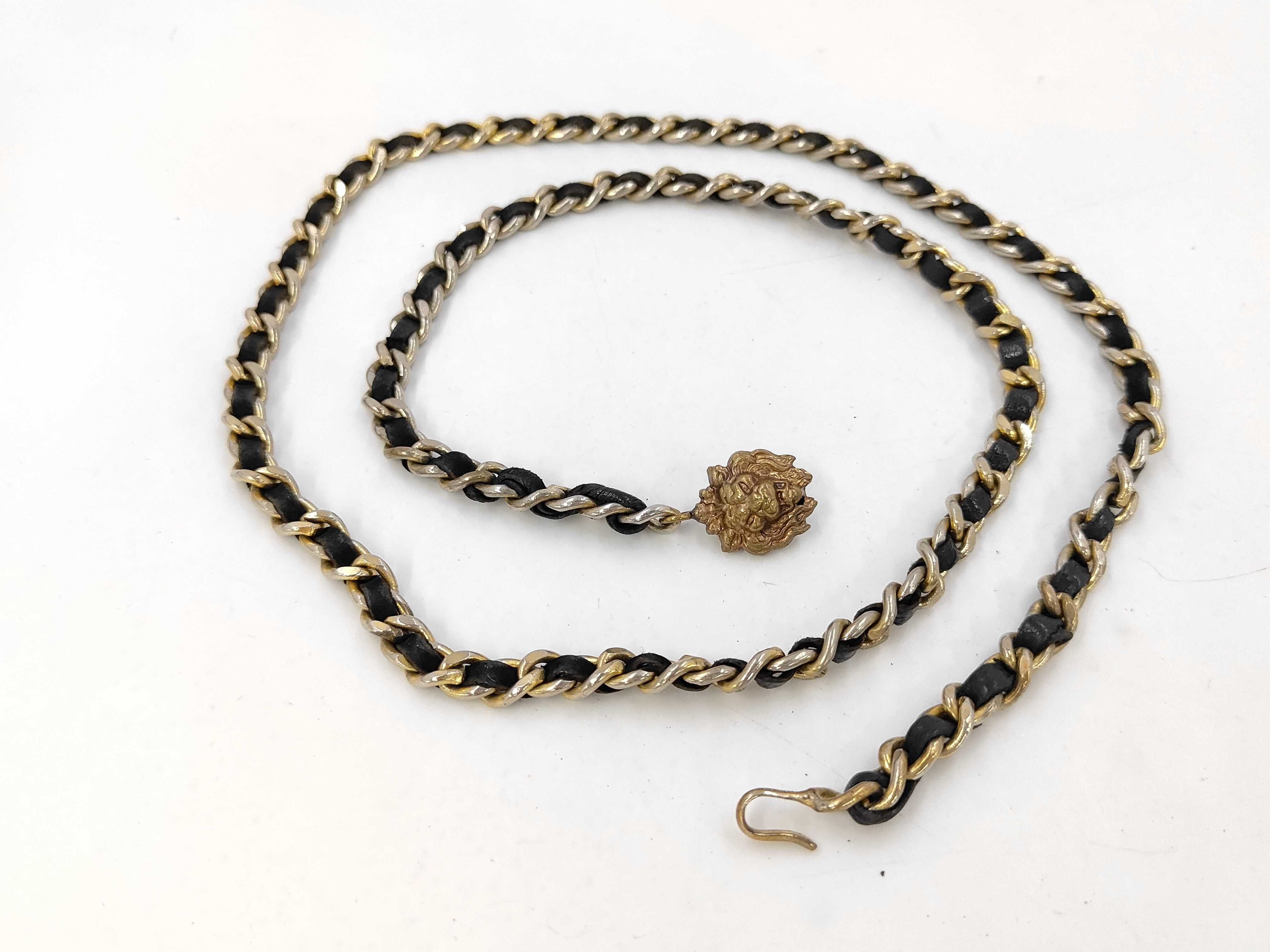 Chain Belt with Lion Motif, Vintage Strap
