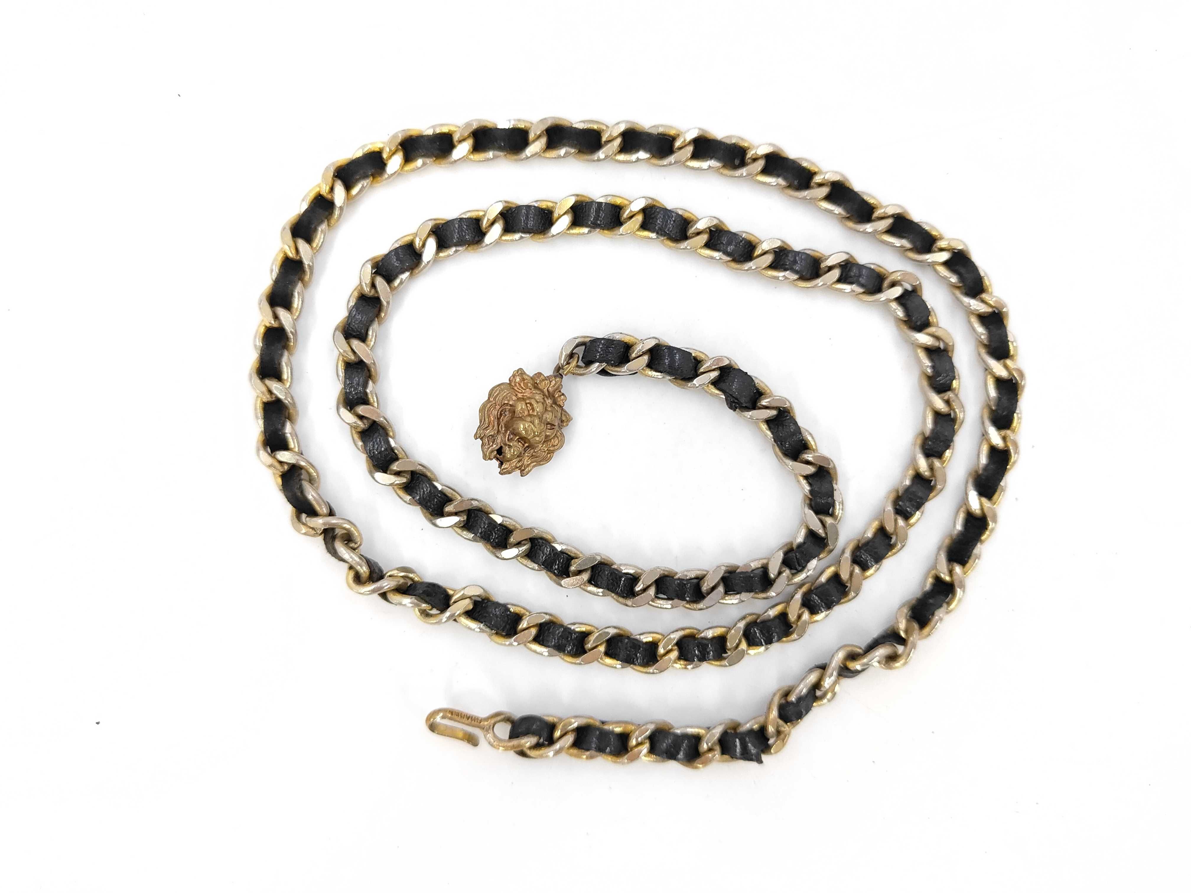 Chain Belt with Lion Motif, Vintage Strap — view 2