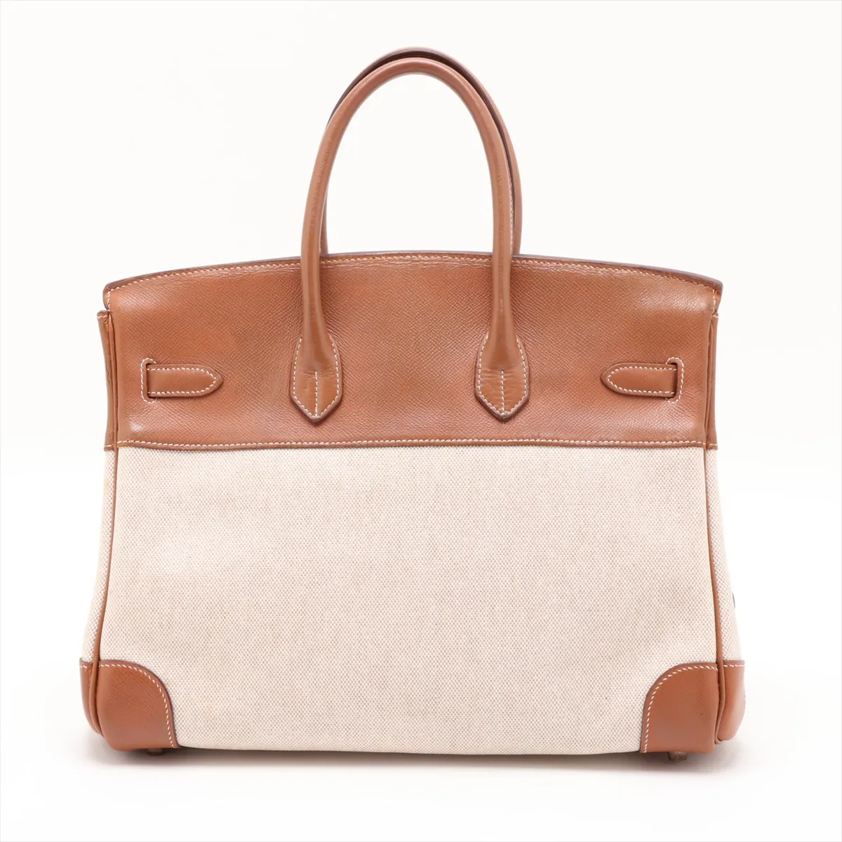 [Individually packaged] Hermes Birkin 35 Letournée Toile H x Courchevel Beige x Gold hardware B: 1998 — view 2