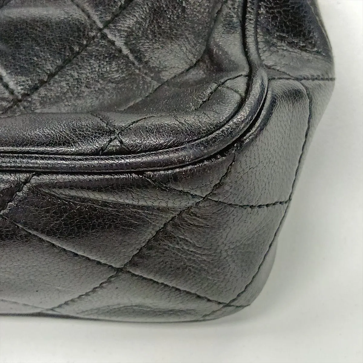 Matelassé Lambskin Chain Shoulder Bag with Fringe, Black with Gold Hardware, Item Number 1290836 (Serial Number 1), Aftermarket Repairs. — view 12