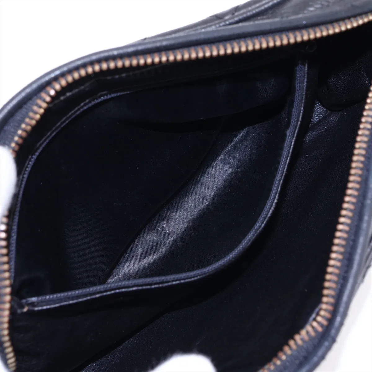 Matelassé Lambskin Chain Shoulder Bag with Fringe, Black with Gold Hardware, Item Number 1290836 (Serial Number 1), Aftermarket Repairs. — view 7