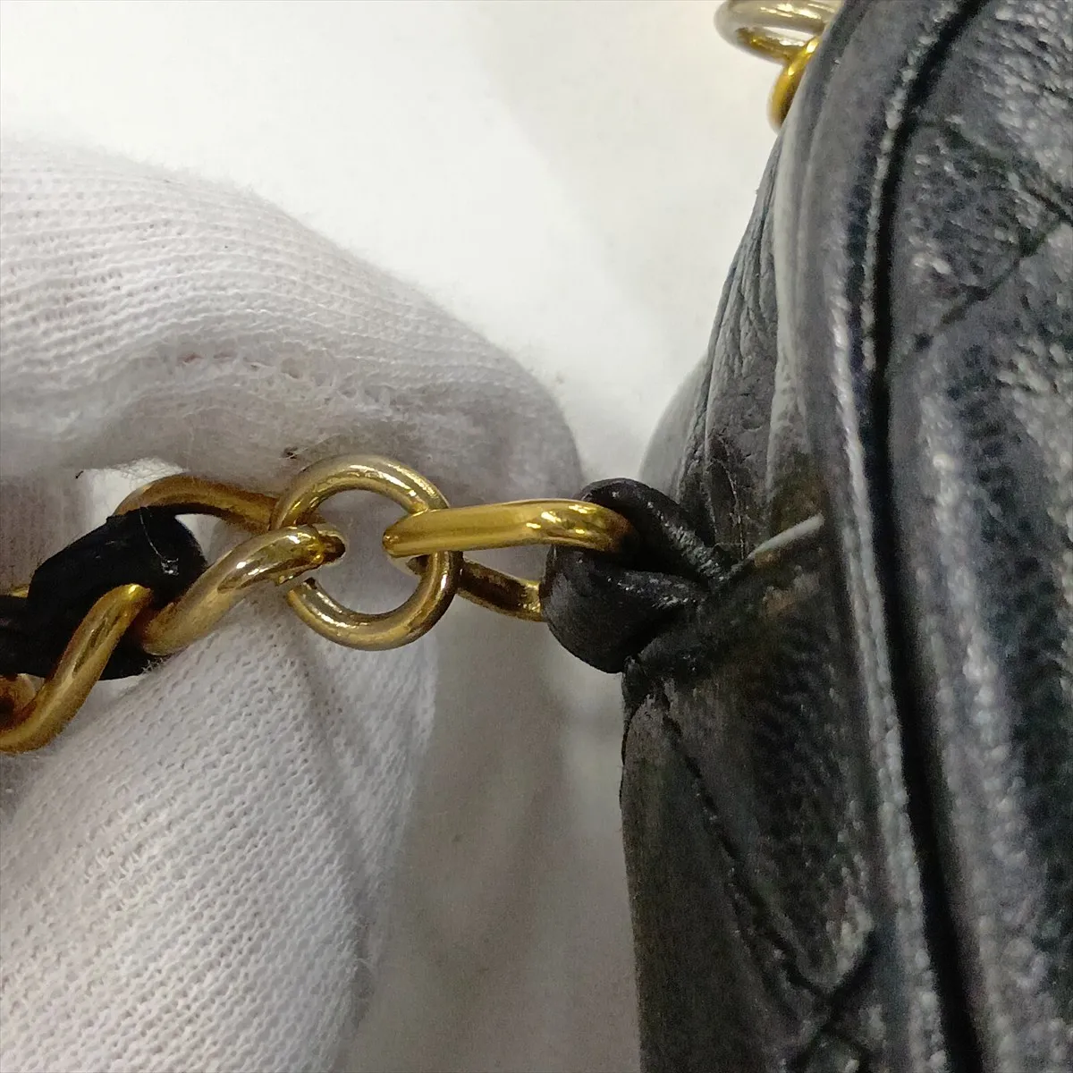 Matelassé Lambskin Chain Shoulder Bag with Fringe, Black with Gold Hardware, Item Number 1290836 (Serial Number 1), Aftermarket Repairs. — view 10
