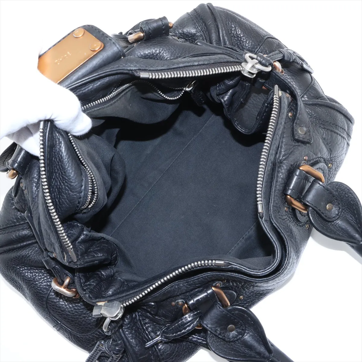 paddington leather handbag black — view 7