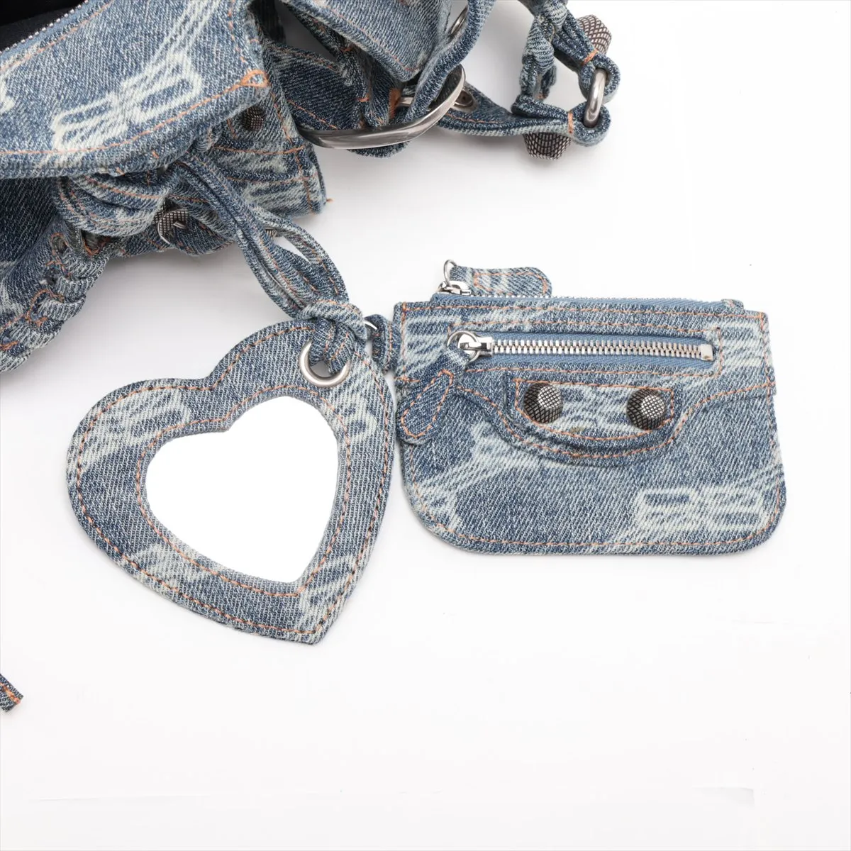Neo Cagol XS Denim 2-Way Handbag, Blue, 700940 — view 13
