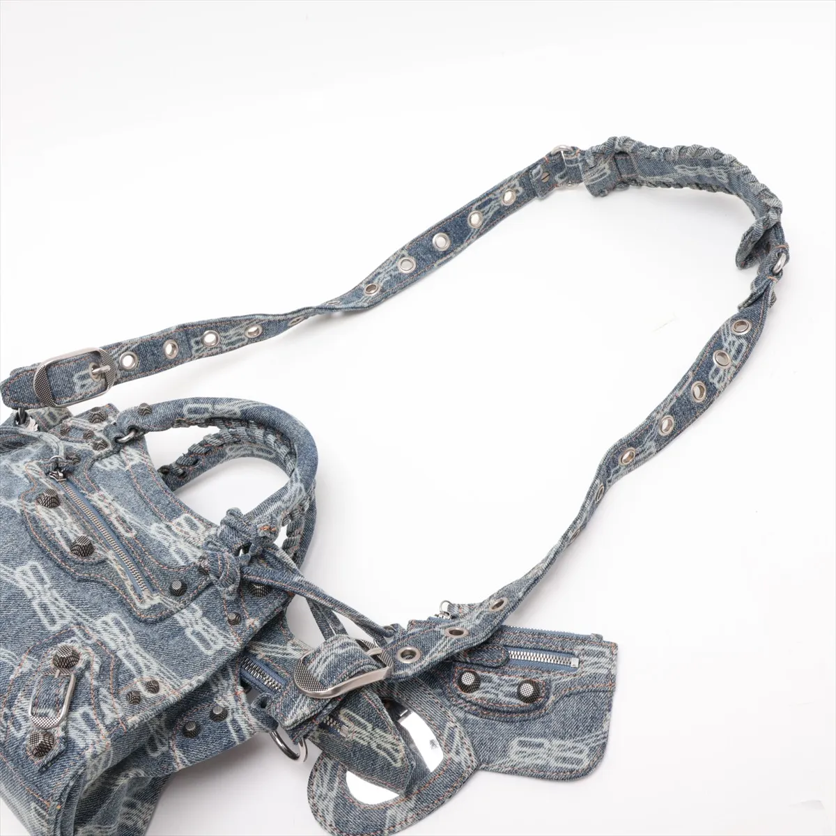 Neo Cagol XS Denim 2-Way Handbag, Blue, 700940 — view 7