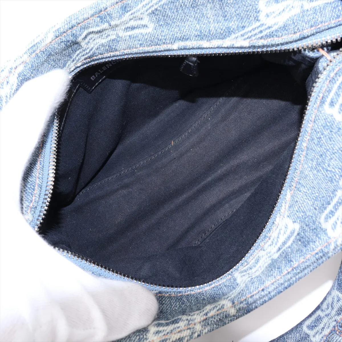 Neo Cagol XS Denim 2-Way Handbag, Blue, 700940 — view 8