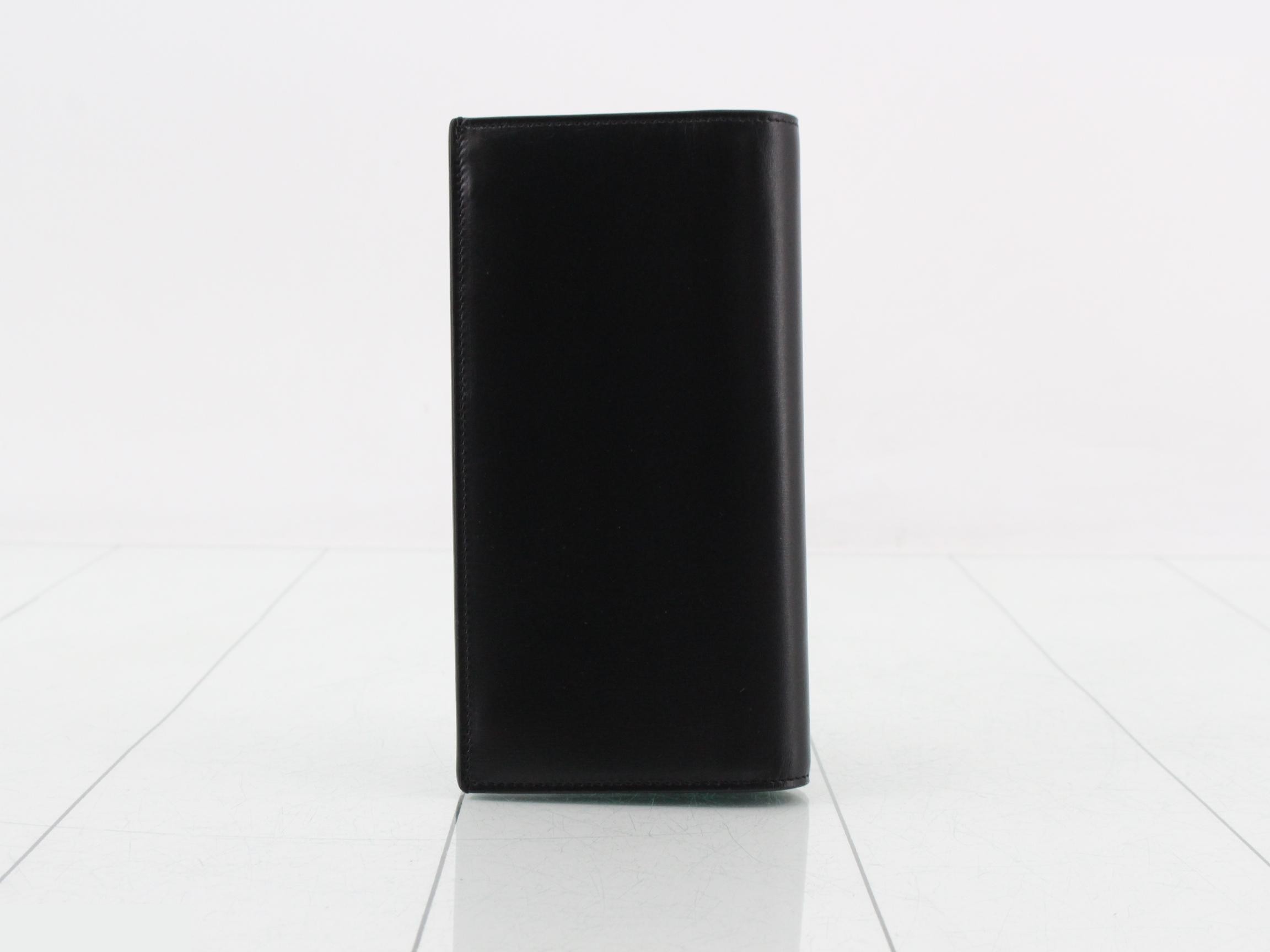 Monogram Leather Long Wallet, Black — view 2