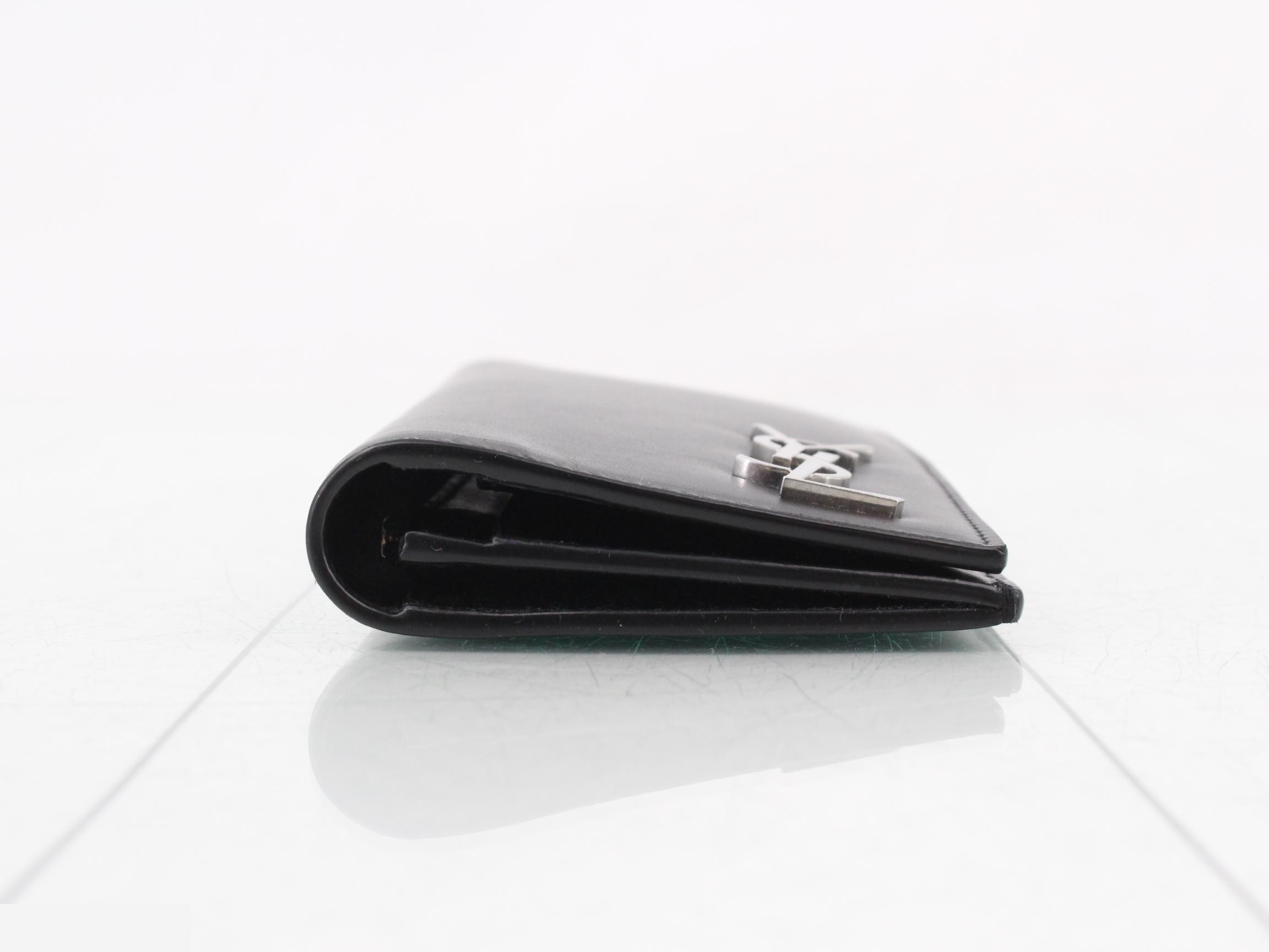 Monogram Leather Long Wallet, Black — view 3