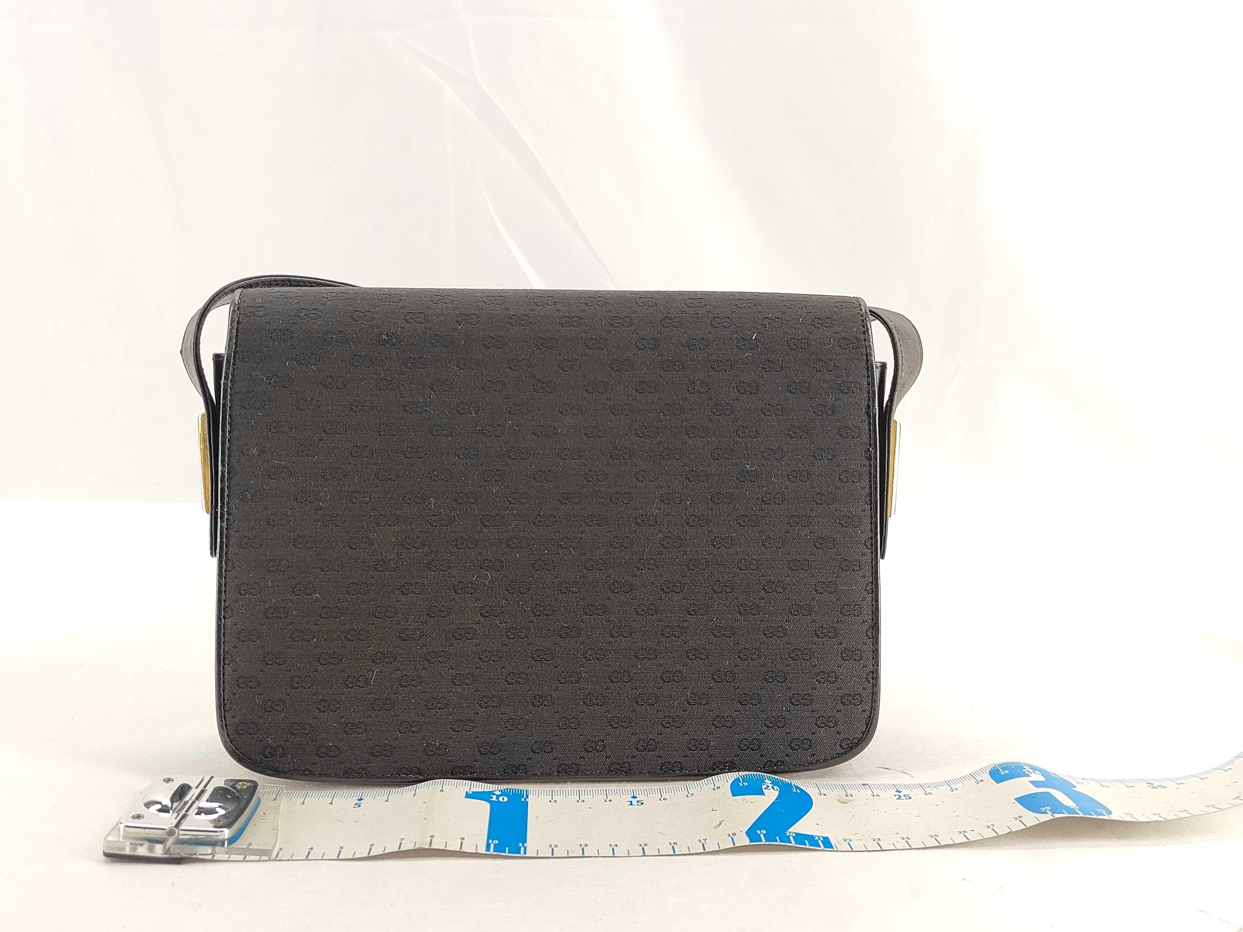 Shoulder Bag, Micro GG Canvas Leather, Black Shoulder Bag — view 2
