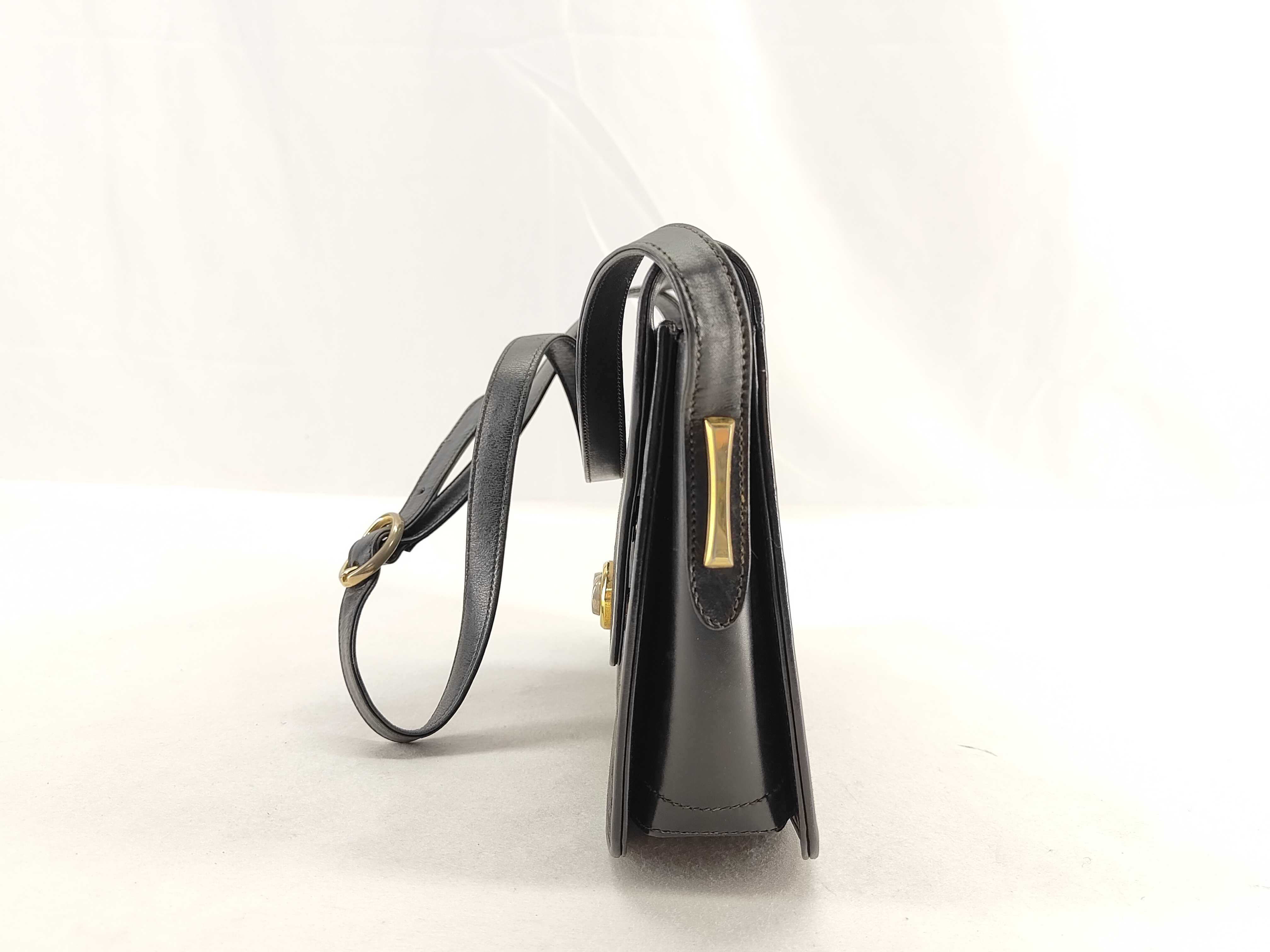 Shoulder Bag, Micro GG Canvas Leather, Black Shoulder Bag — view 3
