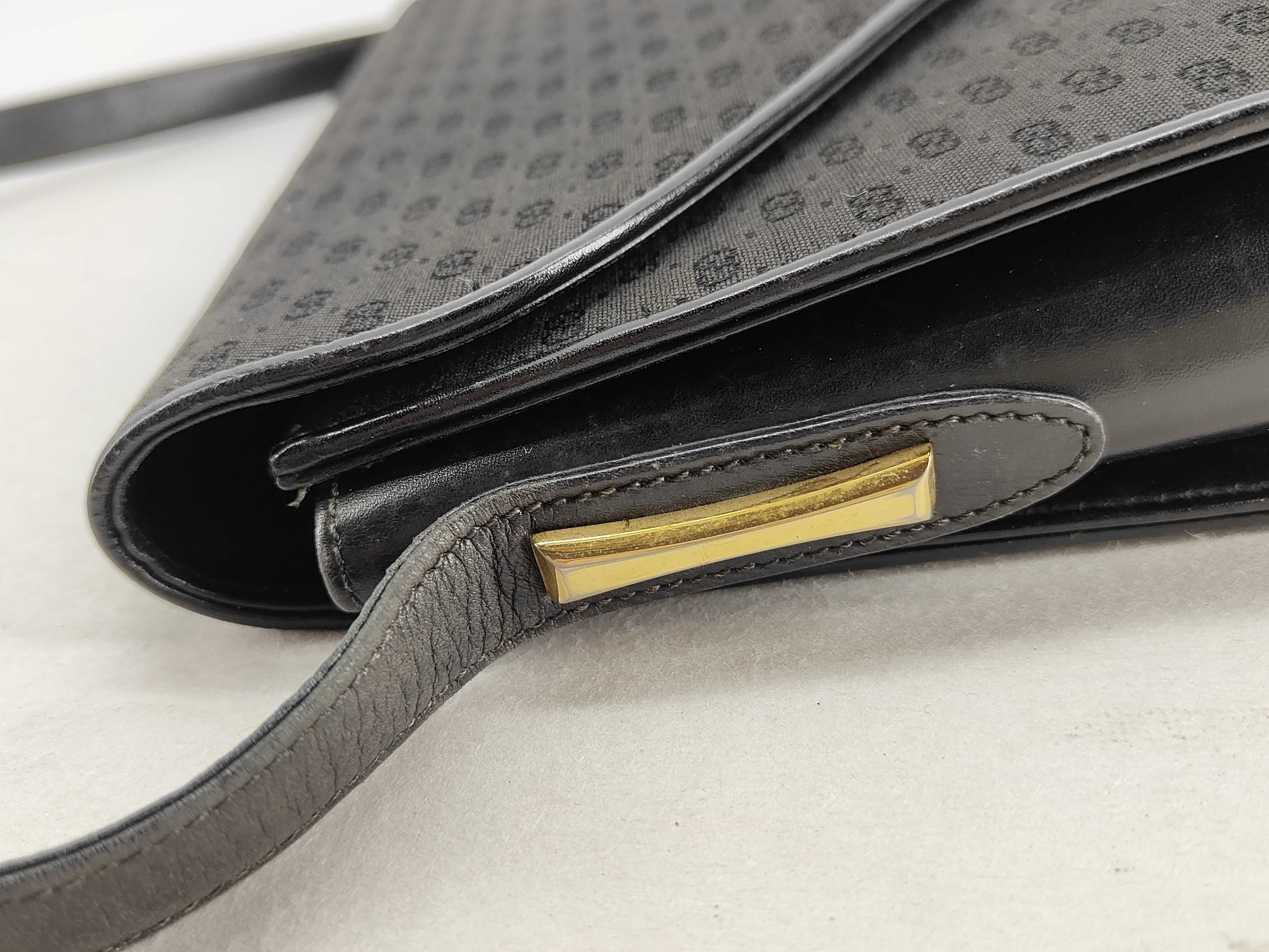 Shoulder Bag, Micro GG Canvas Leather, Black Shoulder Bag — view 6