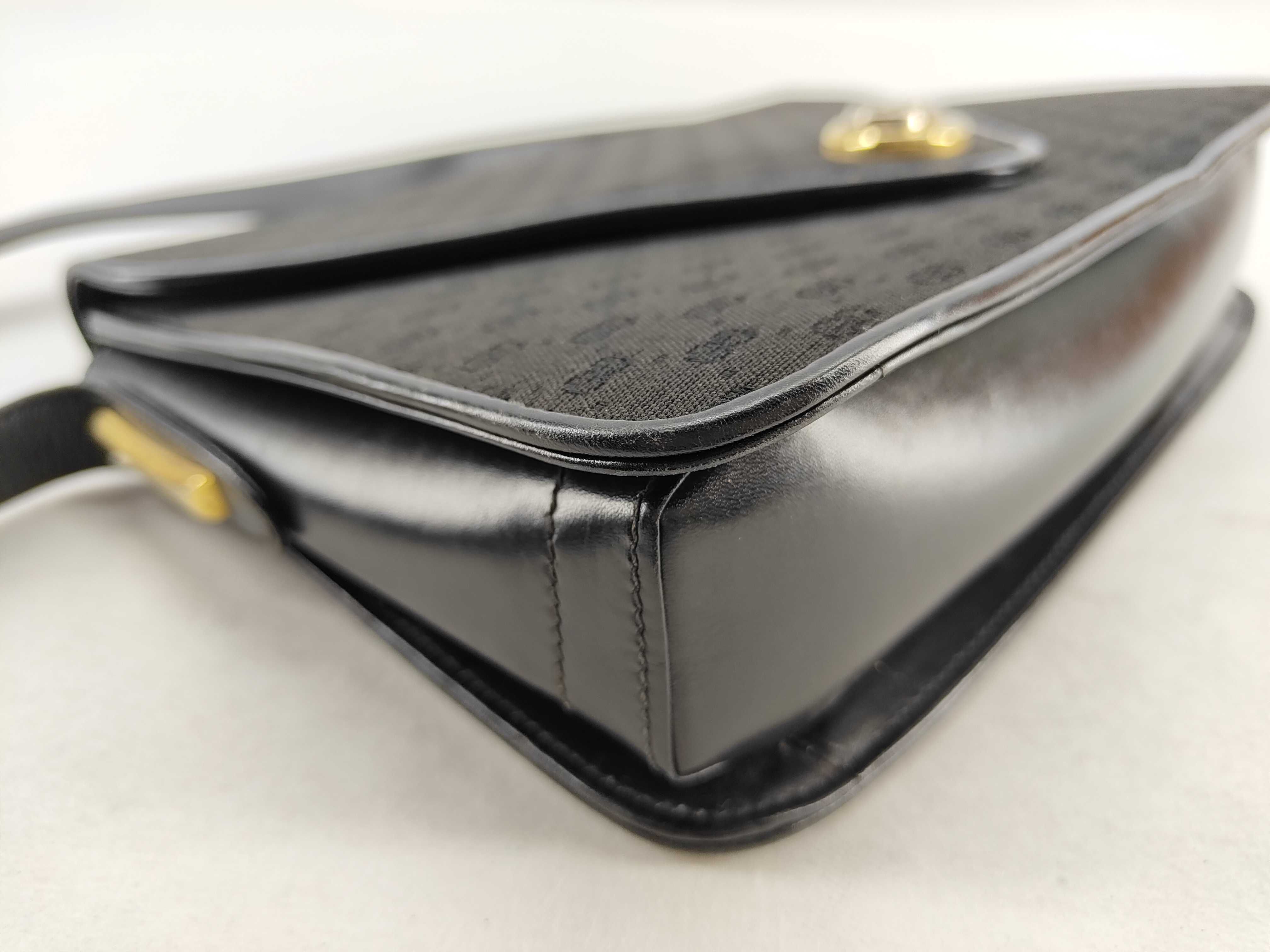 Shoulder Bag, Micro GG Canvas Leather, Black Shoulder Bag — view 7