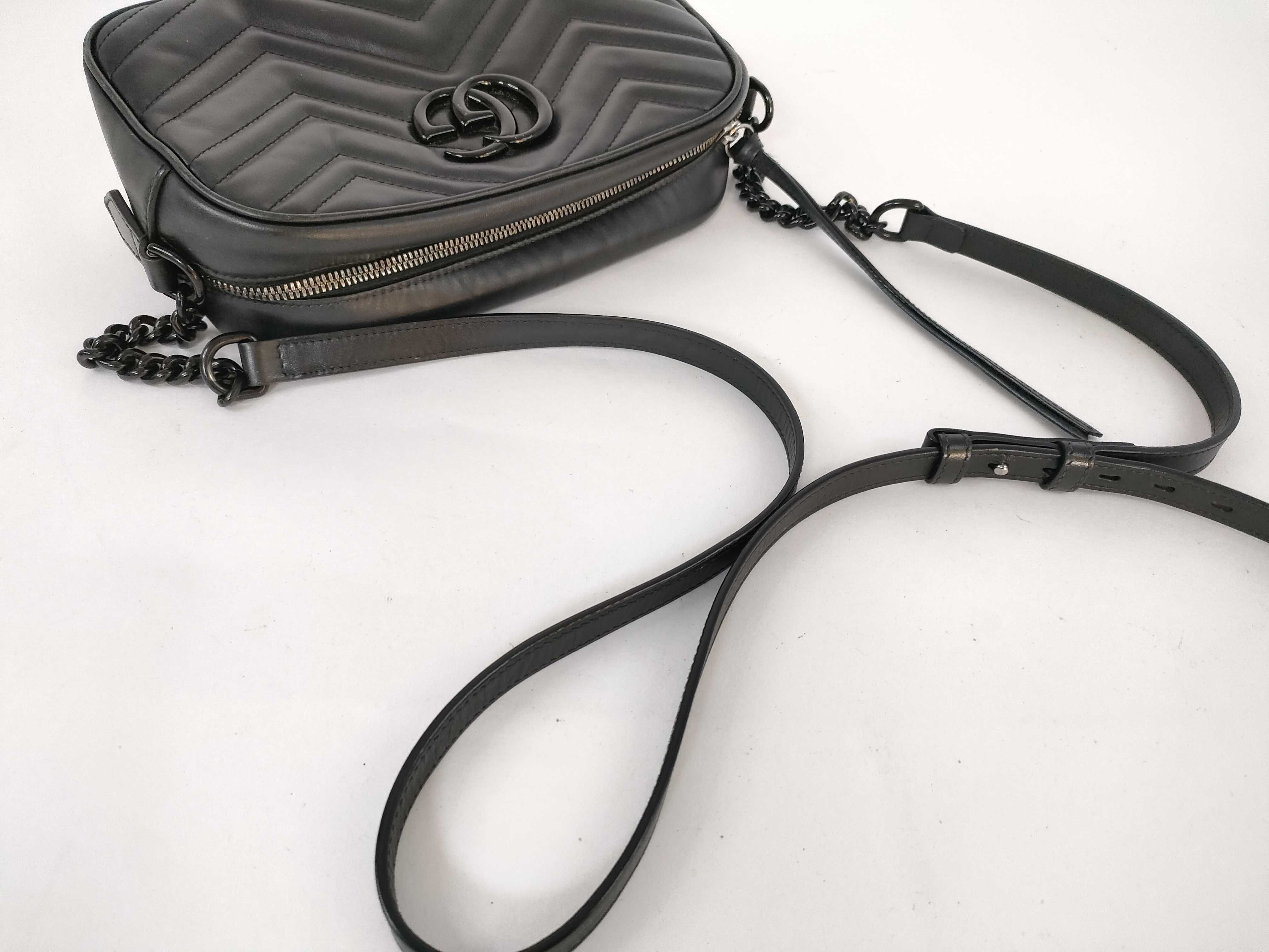 GG Marmont Quilted Camera Bag Shoulder Bag Black Shoulder Bag — view 3