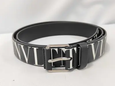 VLTN logo belt, leather belt, WY2T0S32GTC. Accessories: Box, dust bag.