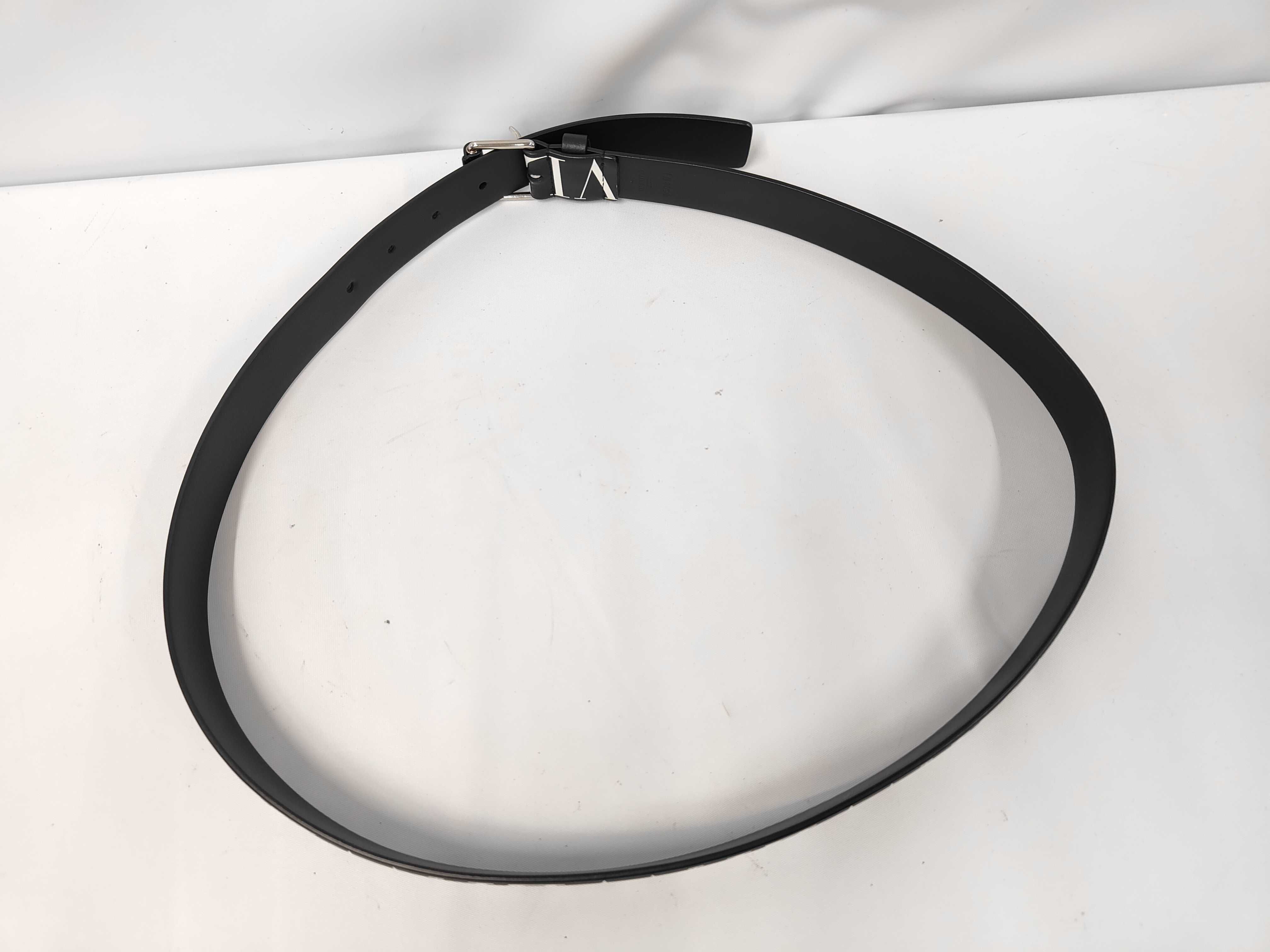 VLTN logo belt, leather belt, WY2T0S32GTC. Accessories: Box, dust bag. — view 2