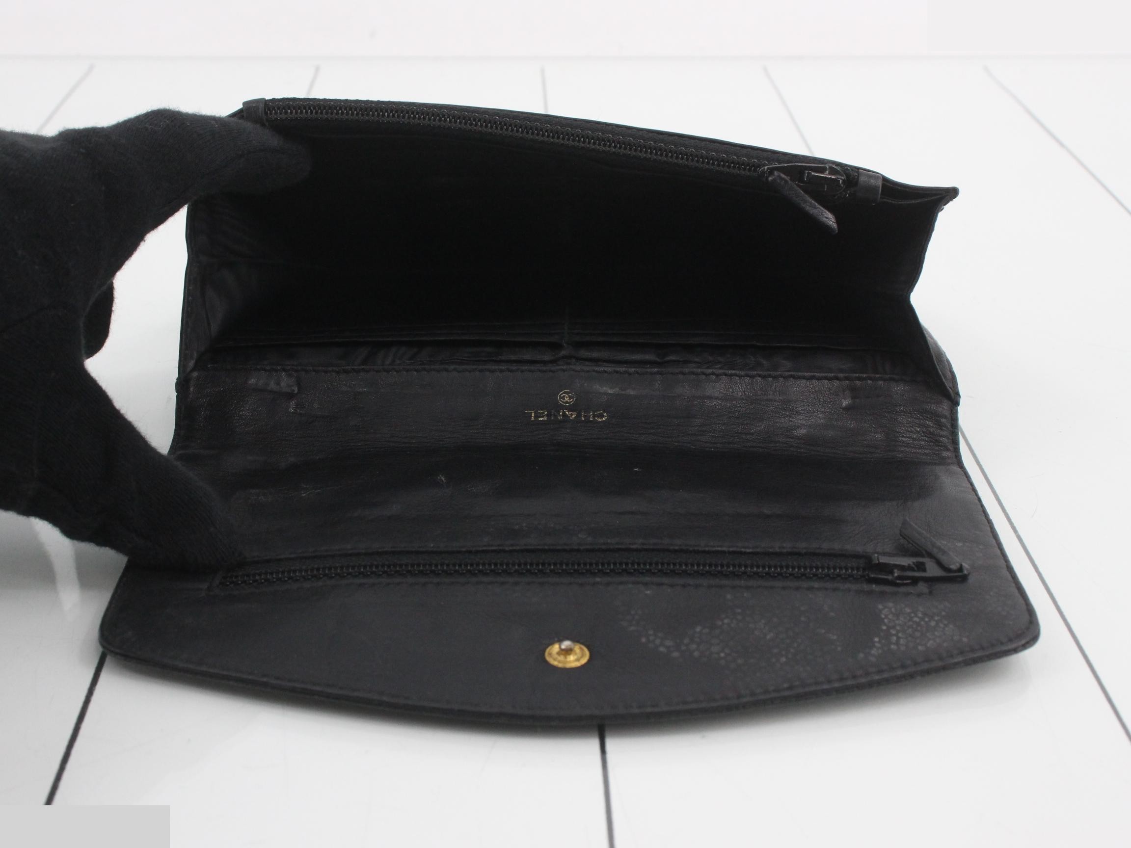 Caviar leather long wallet — view 4