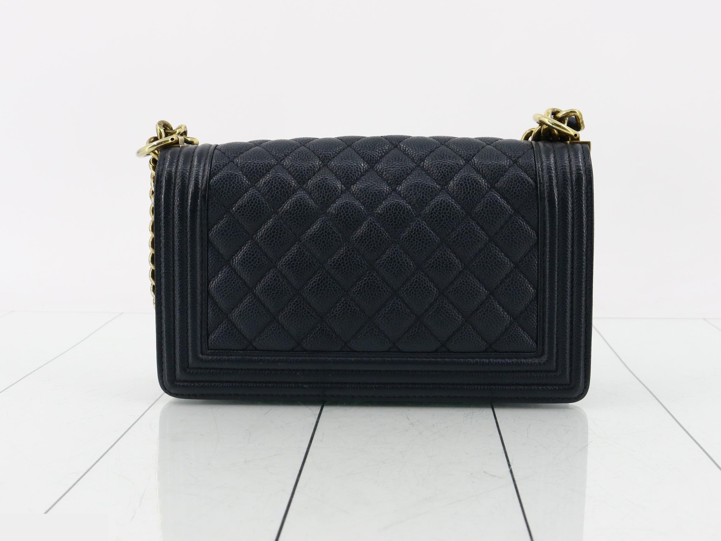 Boy Chanel Caviar Skin Chain Shoulder Bag — view 2