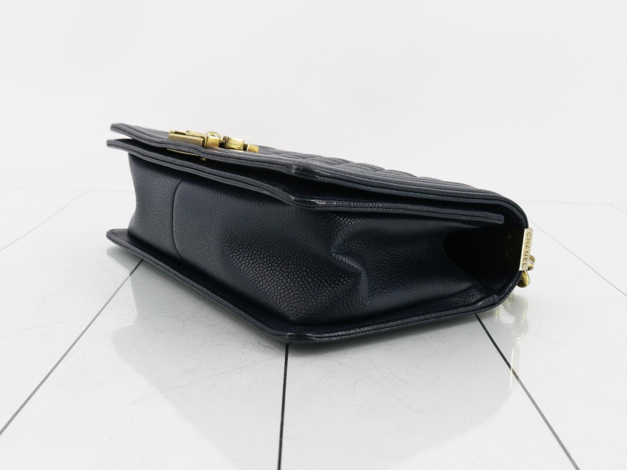 Boy Chanel Caviar Skin Chain Shoulder Bag — view 6