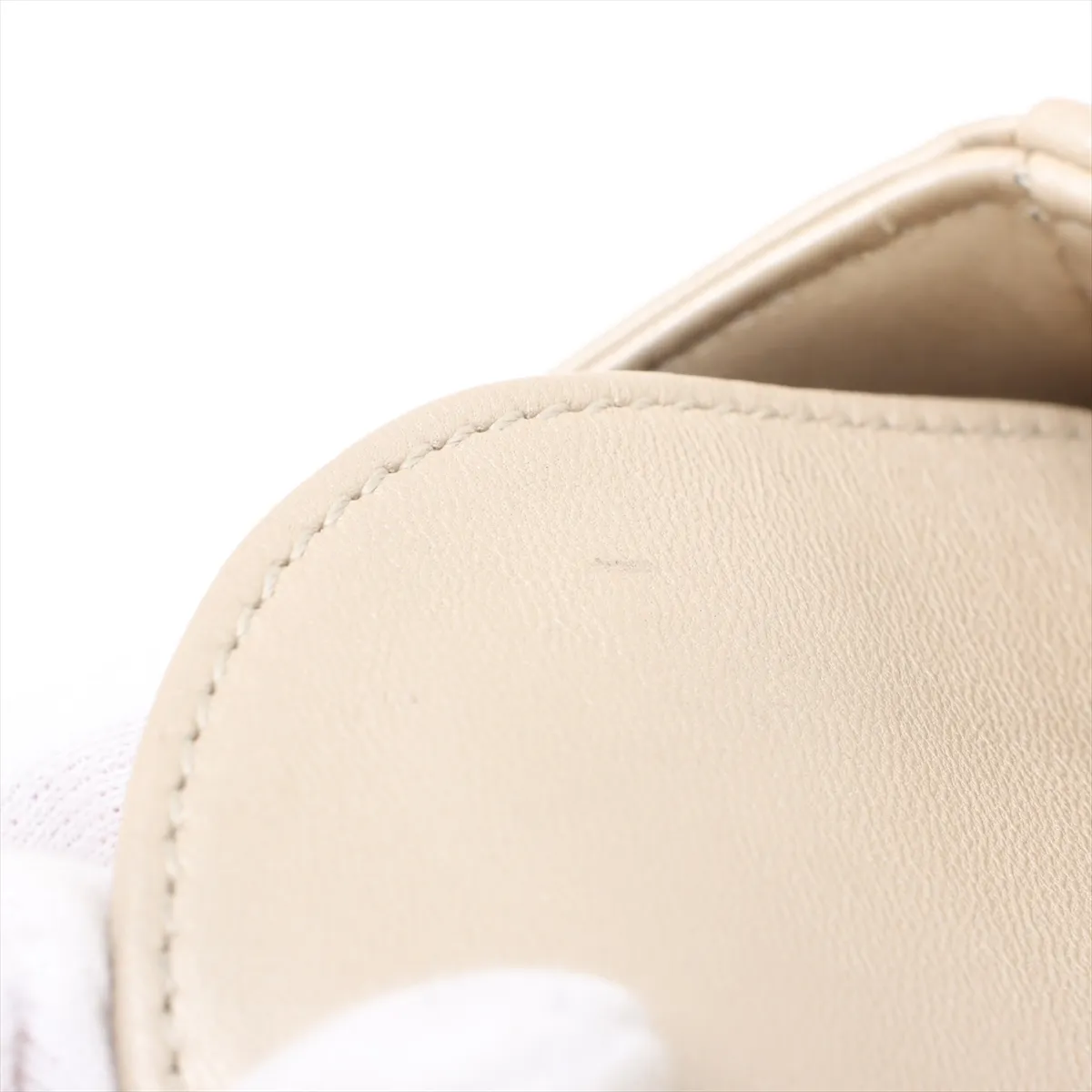 Lady Dior Mini Leather x Bead 2-Way Handbag, Beige — view 13