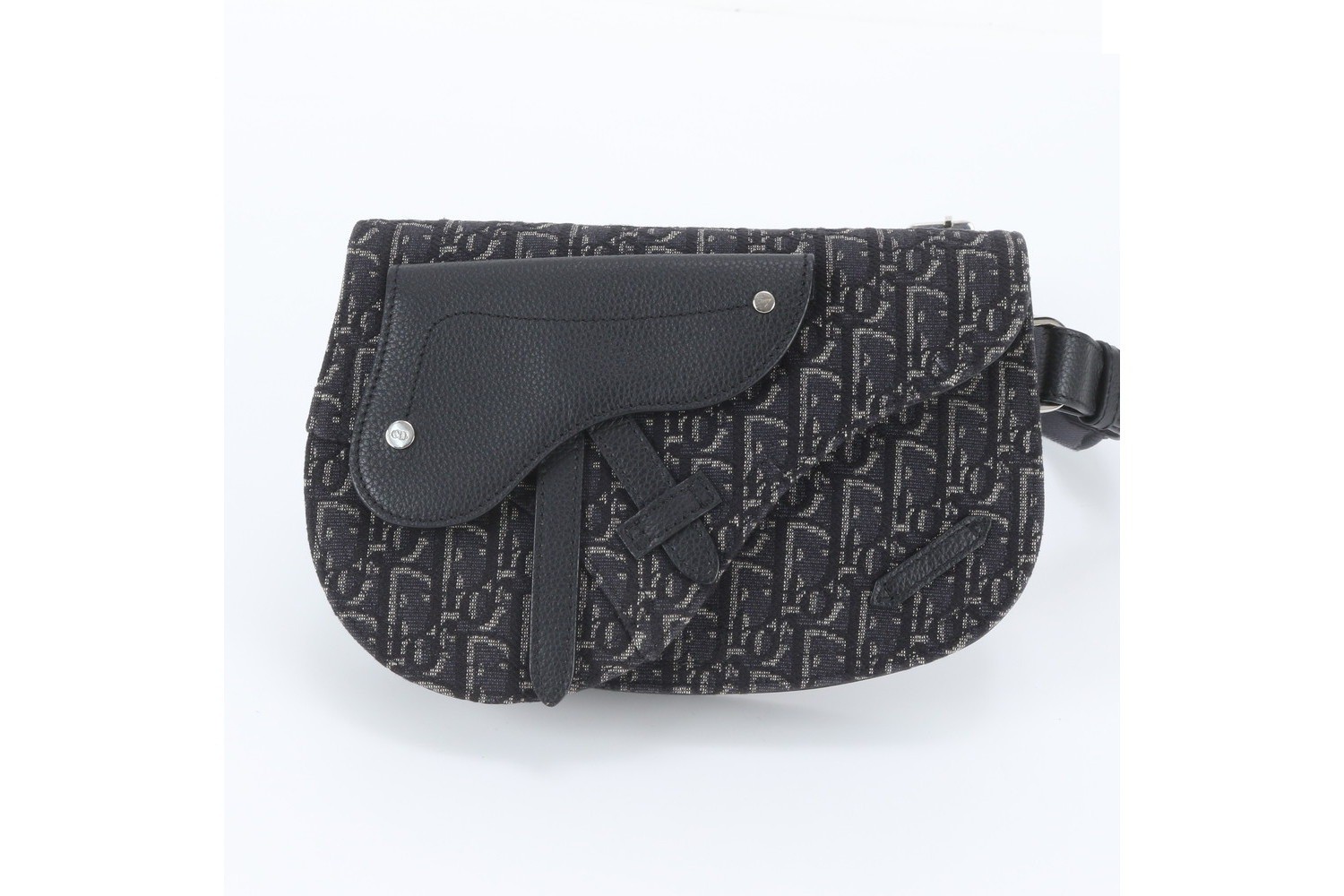 Oblique saddle leather shoulder bag, crossbody bag — view 2