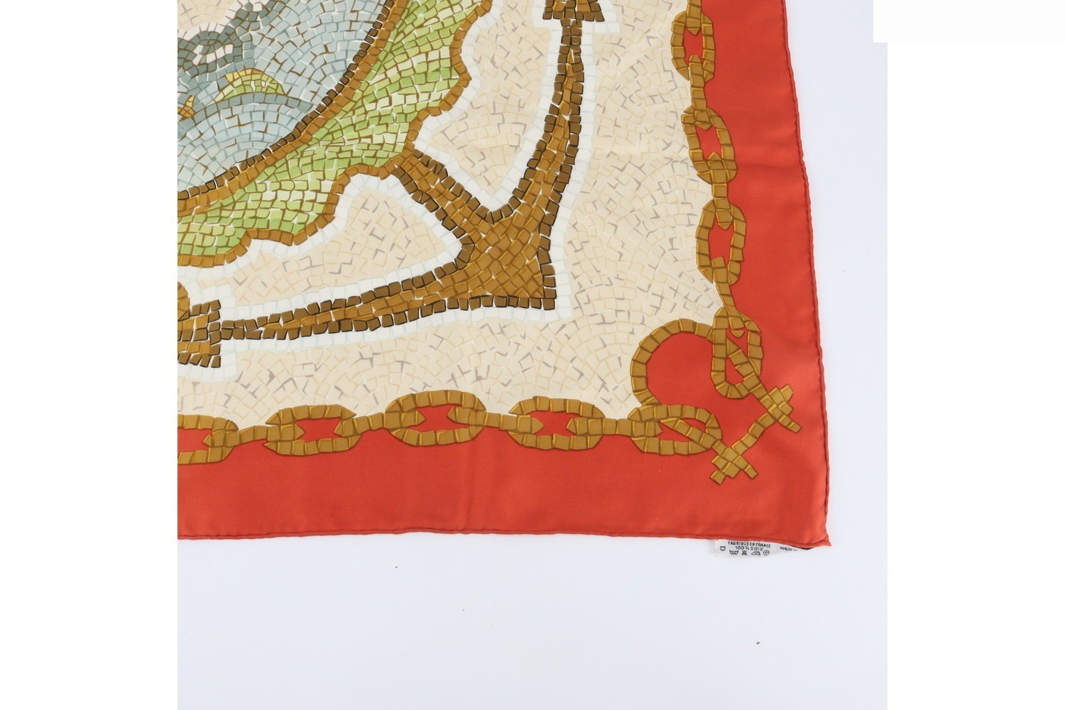 Tag attached Carre 90 Provence 100% Silk Scarf — view 4