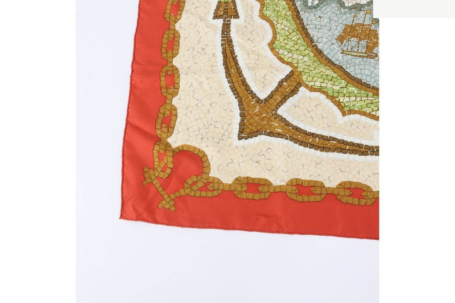 Tag attached Carre 90 Provence 100% Silk Scarf — view 5
