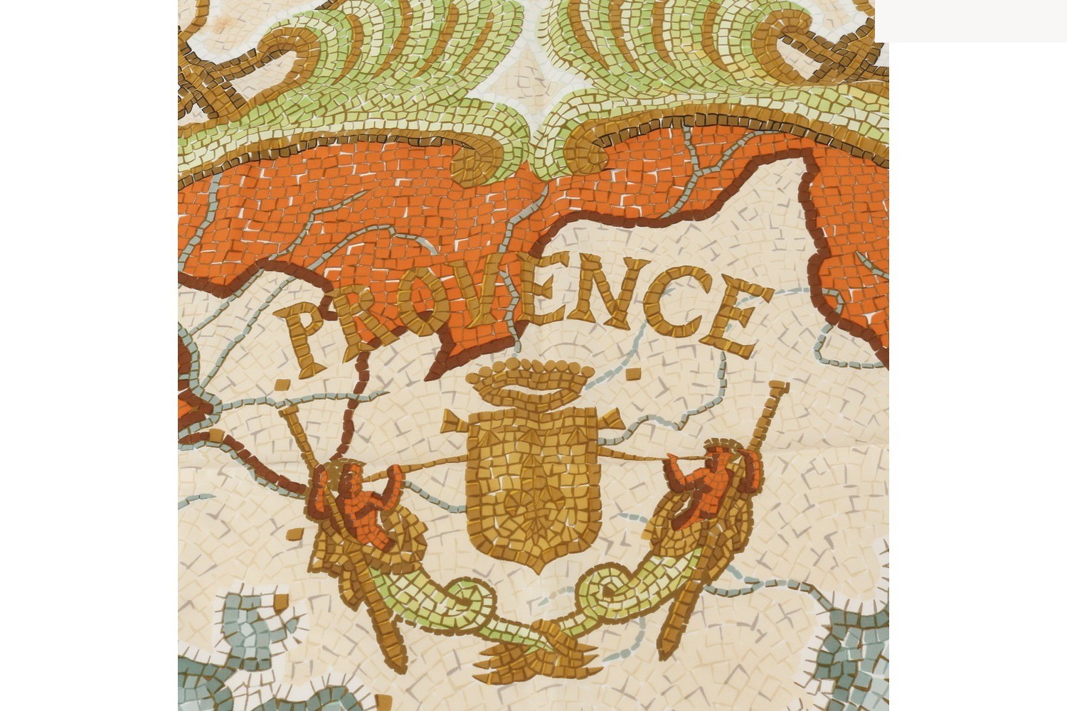 Tag attached Carre 90 Provence 100% Silk Scarf — view 7