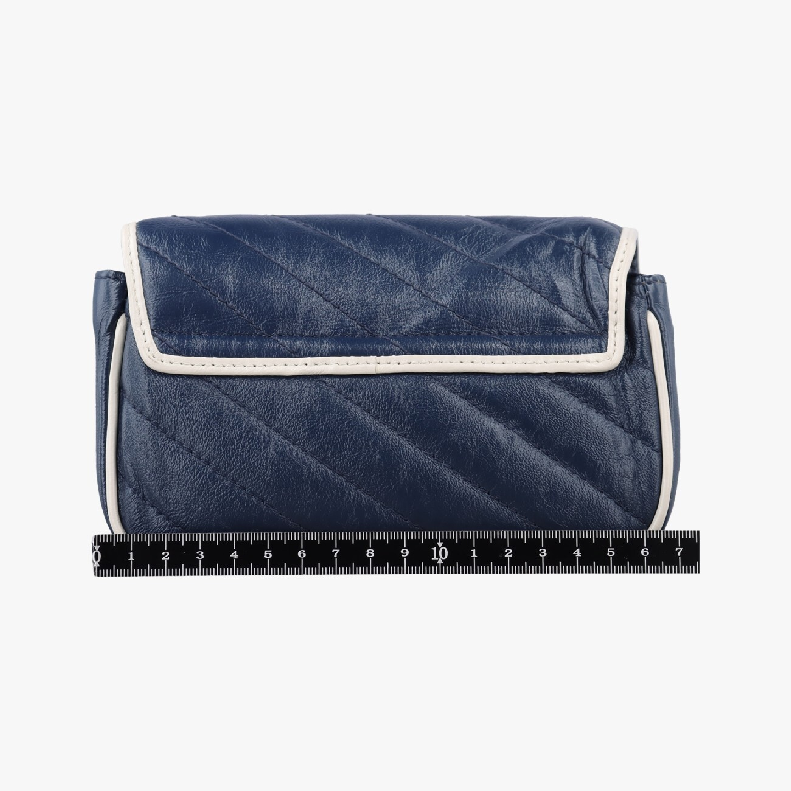 GG Marmont White x Blue Leather Shoulder Bag 574969 — view 2