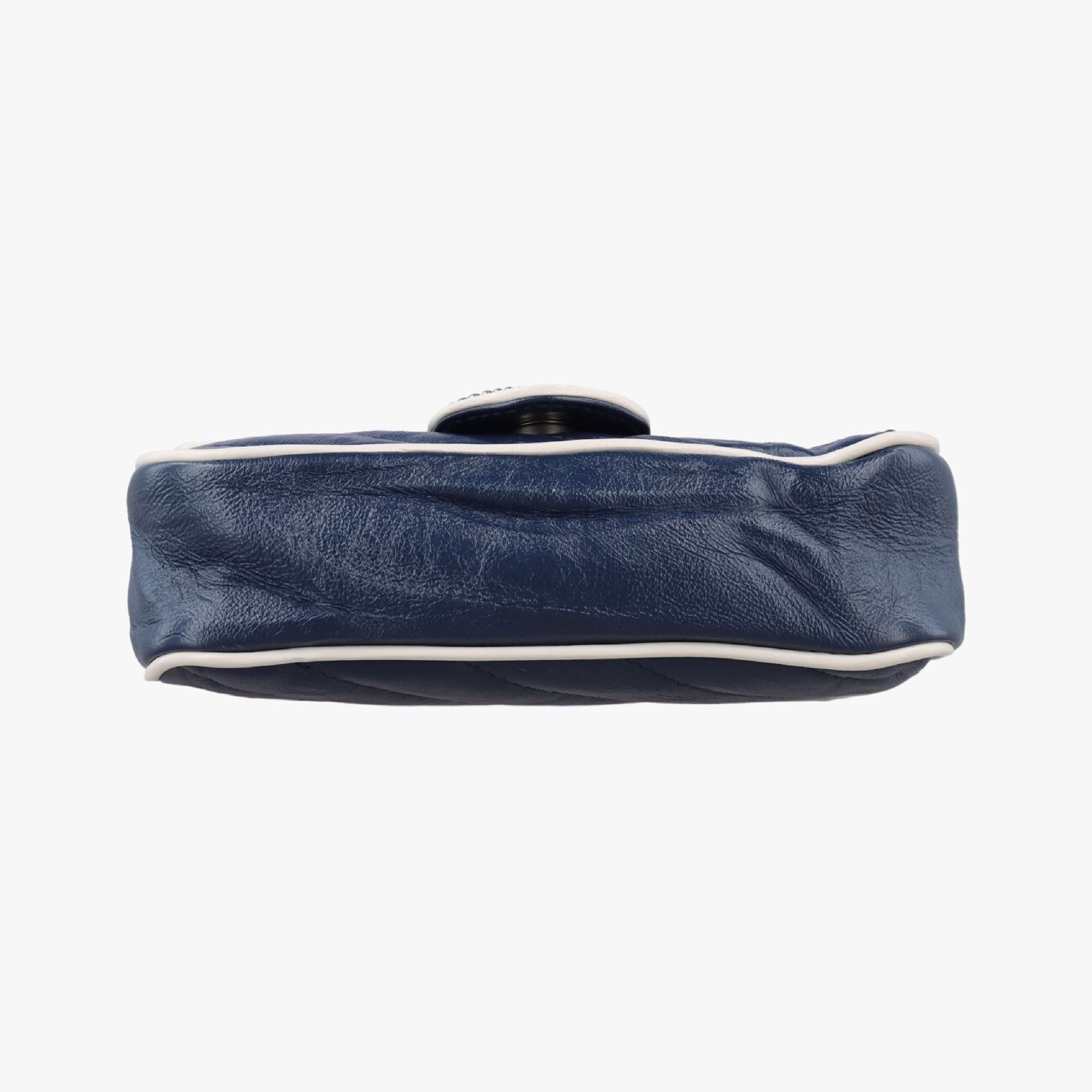 GG Marmont White x Blue Leather Shoulder Bag 574969 — view 3