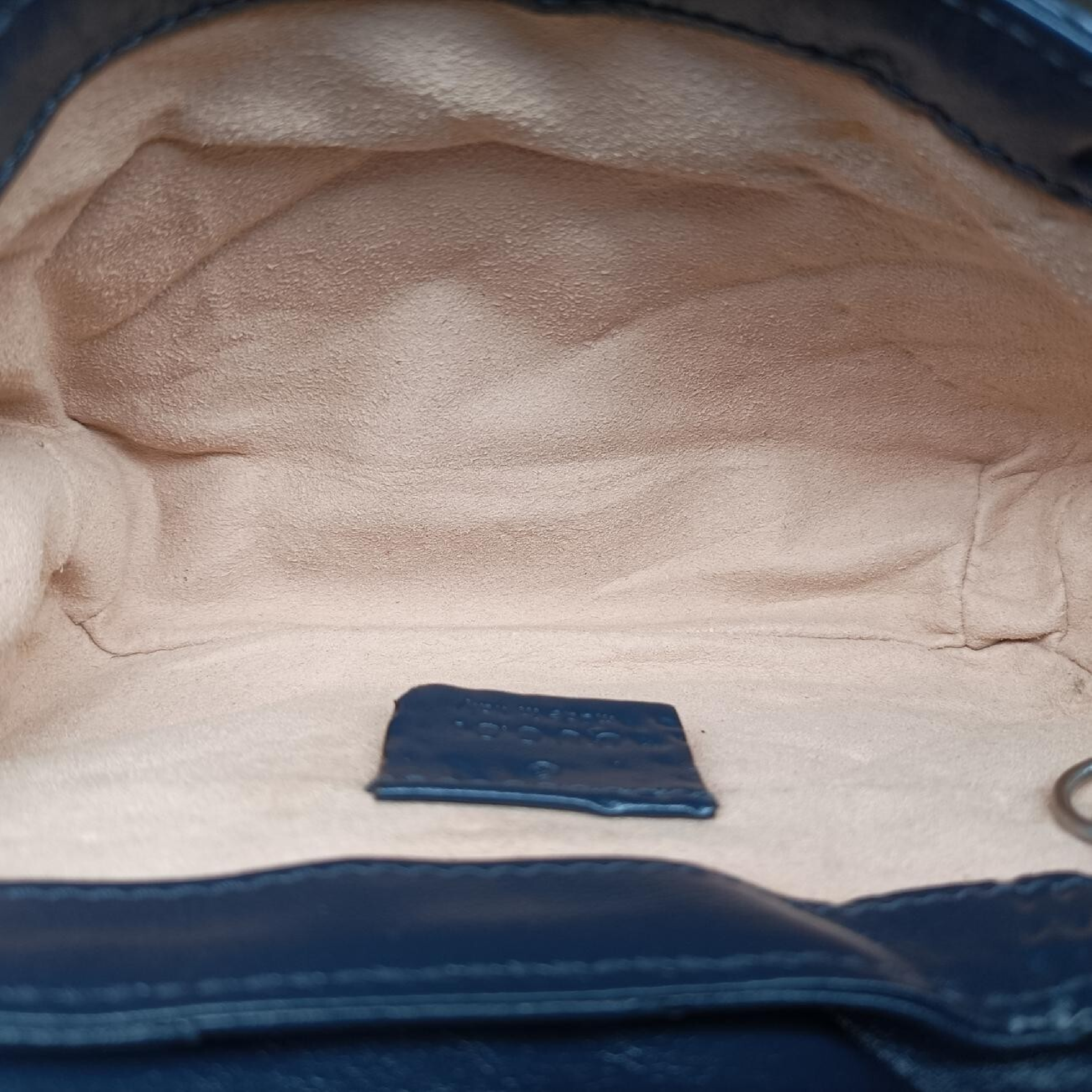 GG Marmont White x Blue Leather Shoulder Bag 574969 — view 6
