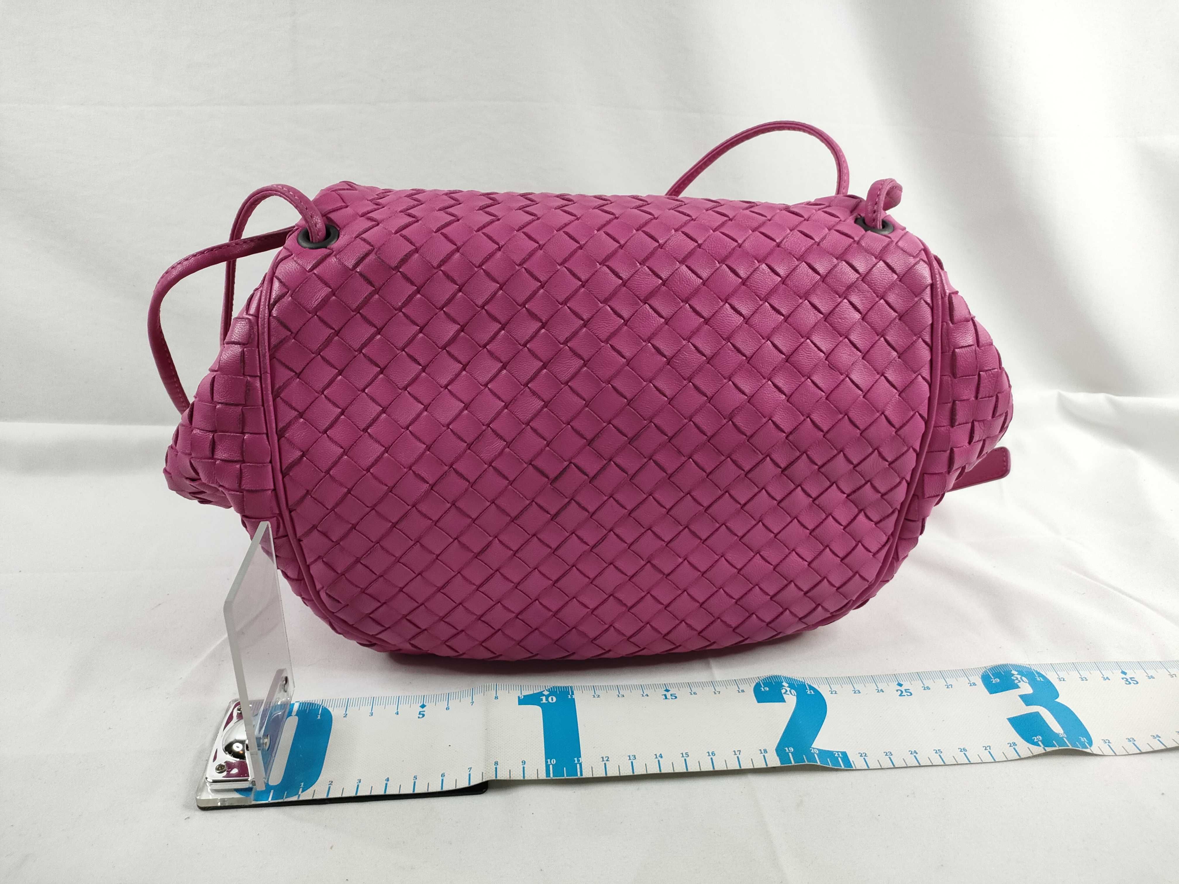 Intrecciato Leather Shoulder Bag Pink Shoulder Bag — view 2