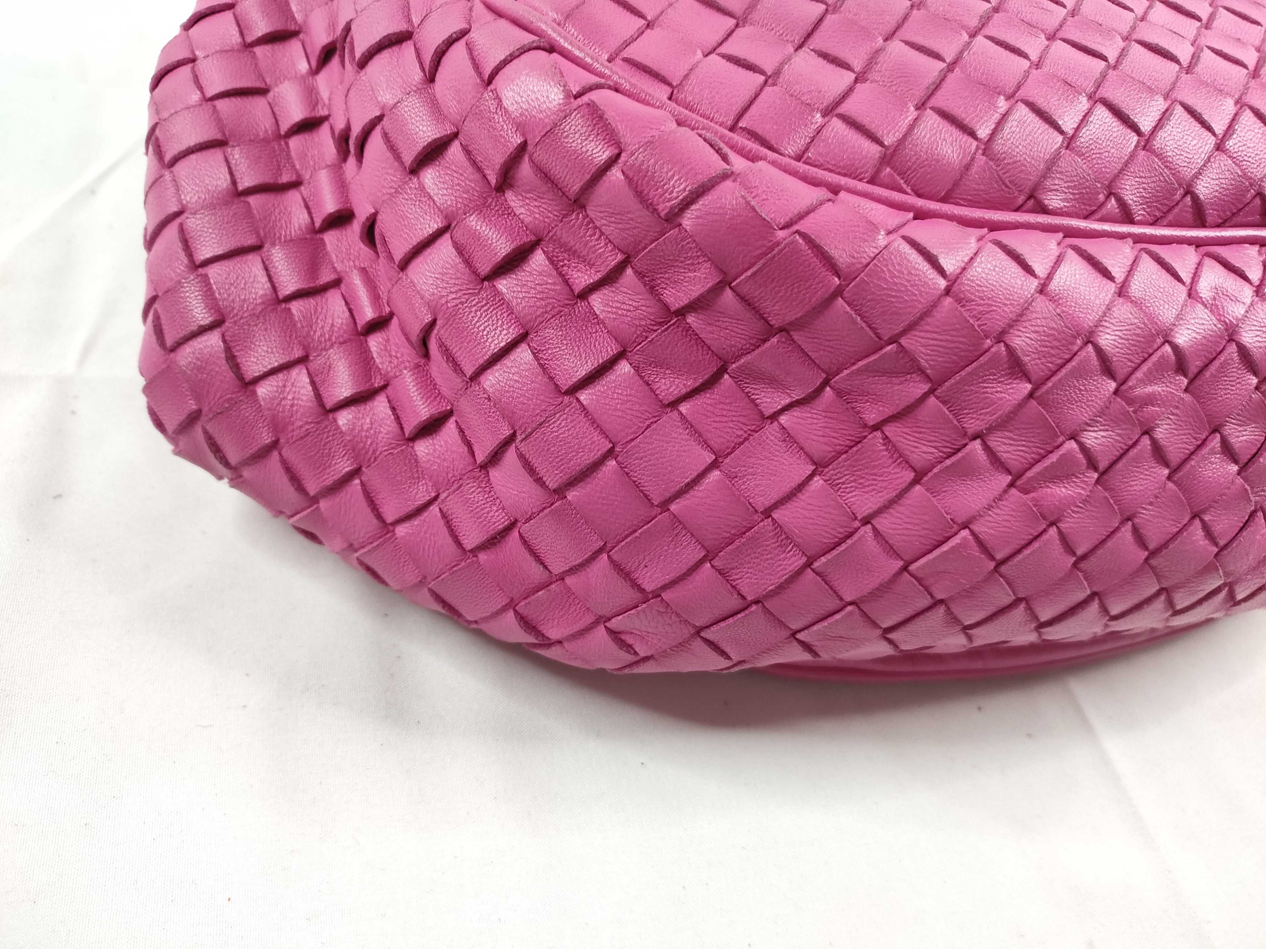 Intrecciato Leather Shoulder Bag Pink Shoulder Bag — view 3