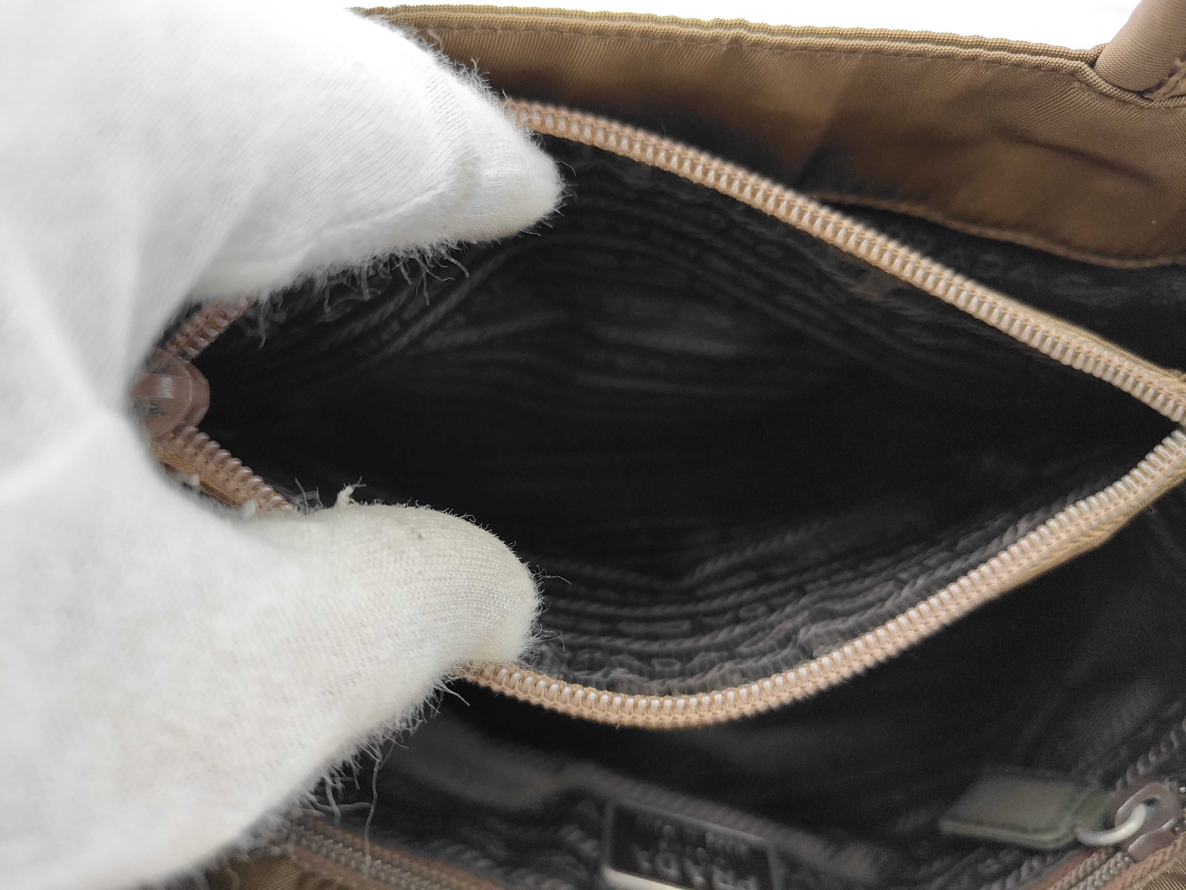 Nylon Handbag, Brown — view 9