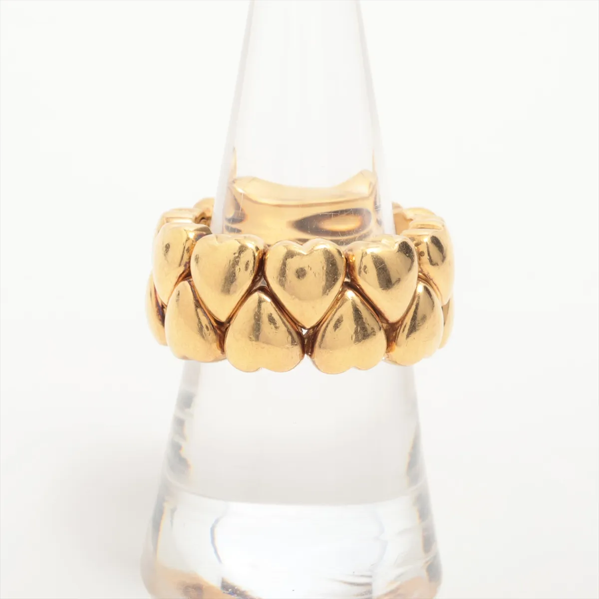Double Heart Diamond Ring, 750 (Yellow Gold), 17.3g, Size 56, E58232. Features: — view 2