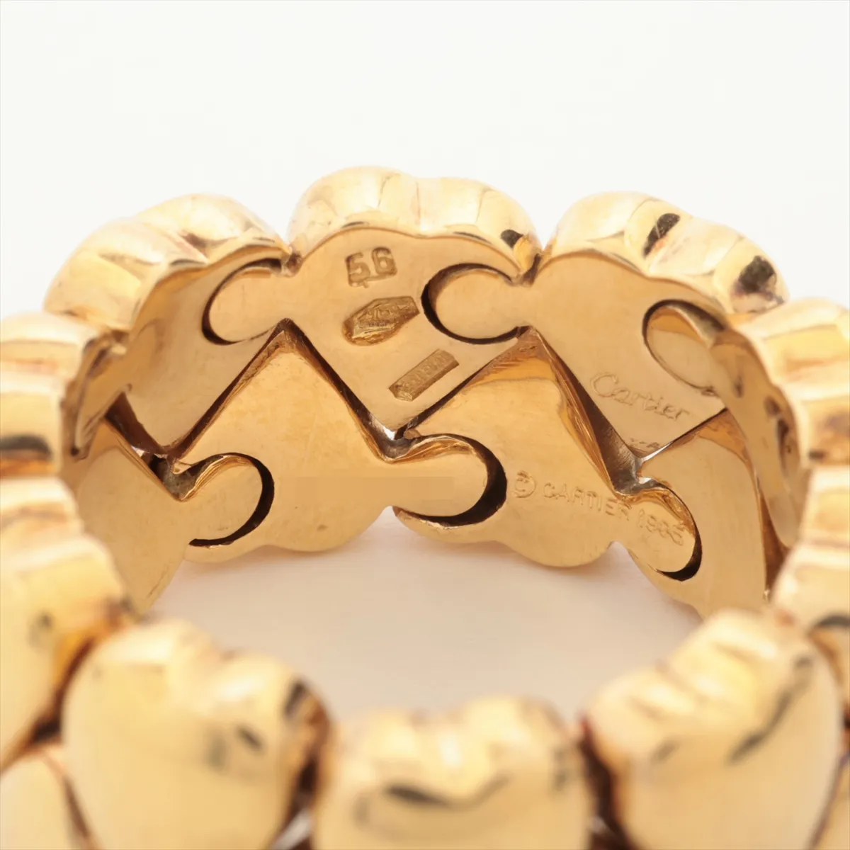 Double Heart Diamond Ring, 750 (Yellow Gold), 17.3g, Size 56, E58232. Features: — view 3