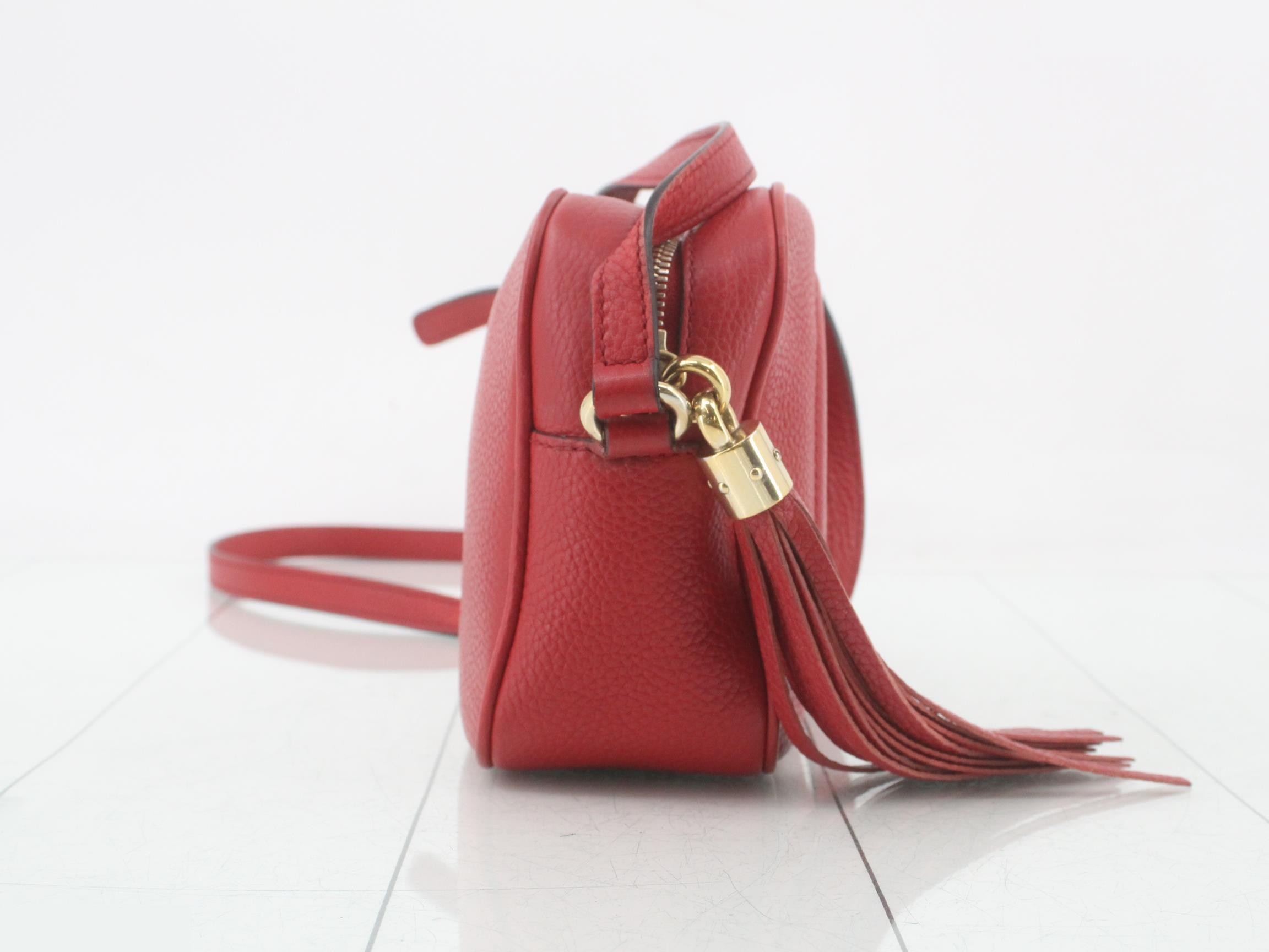 Soho Leather Small Disco Bag Shoulder Bag Red — view 4