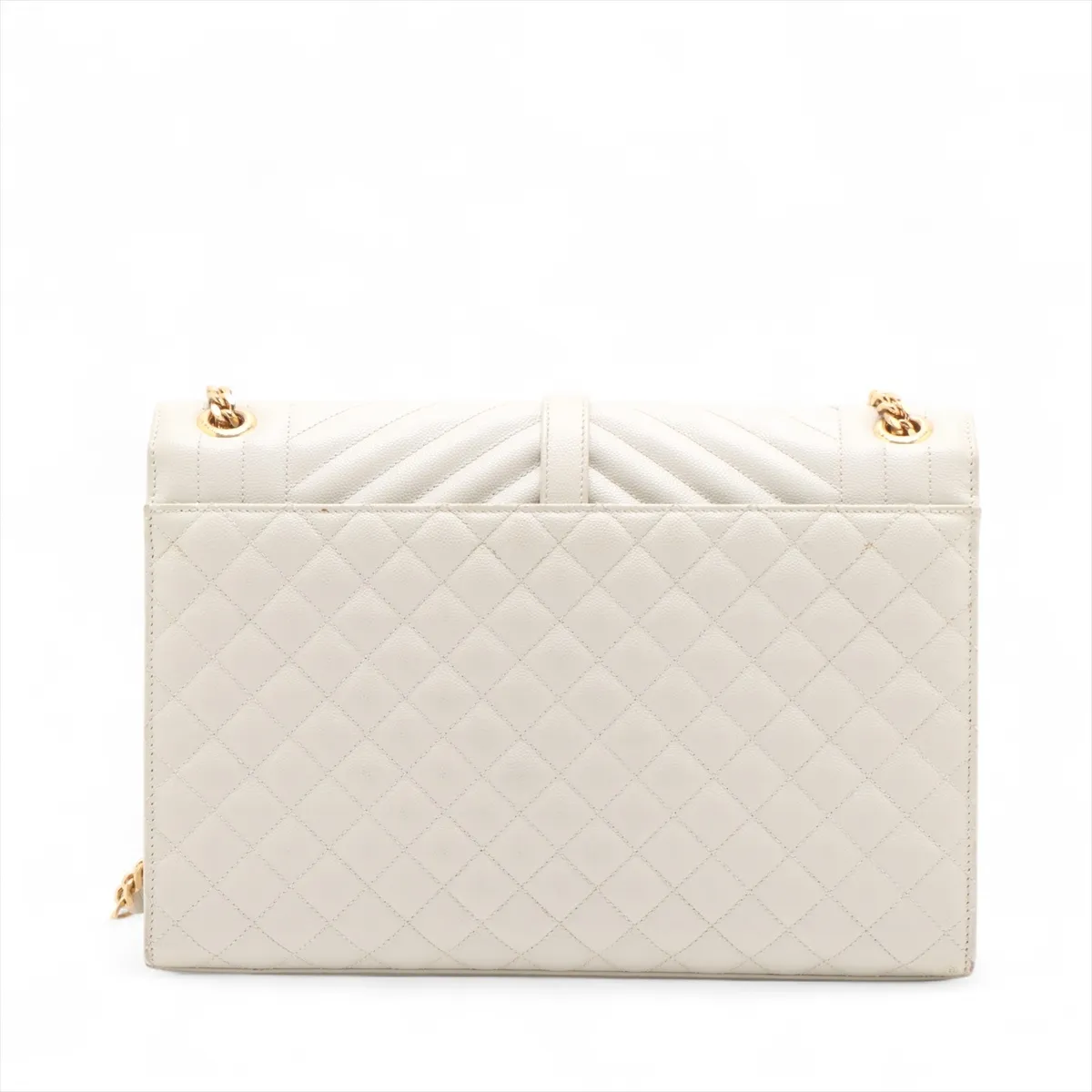 Envelope Leather Chain Shoulder Bag, Beige, 487198 — view 2
