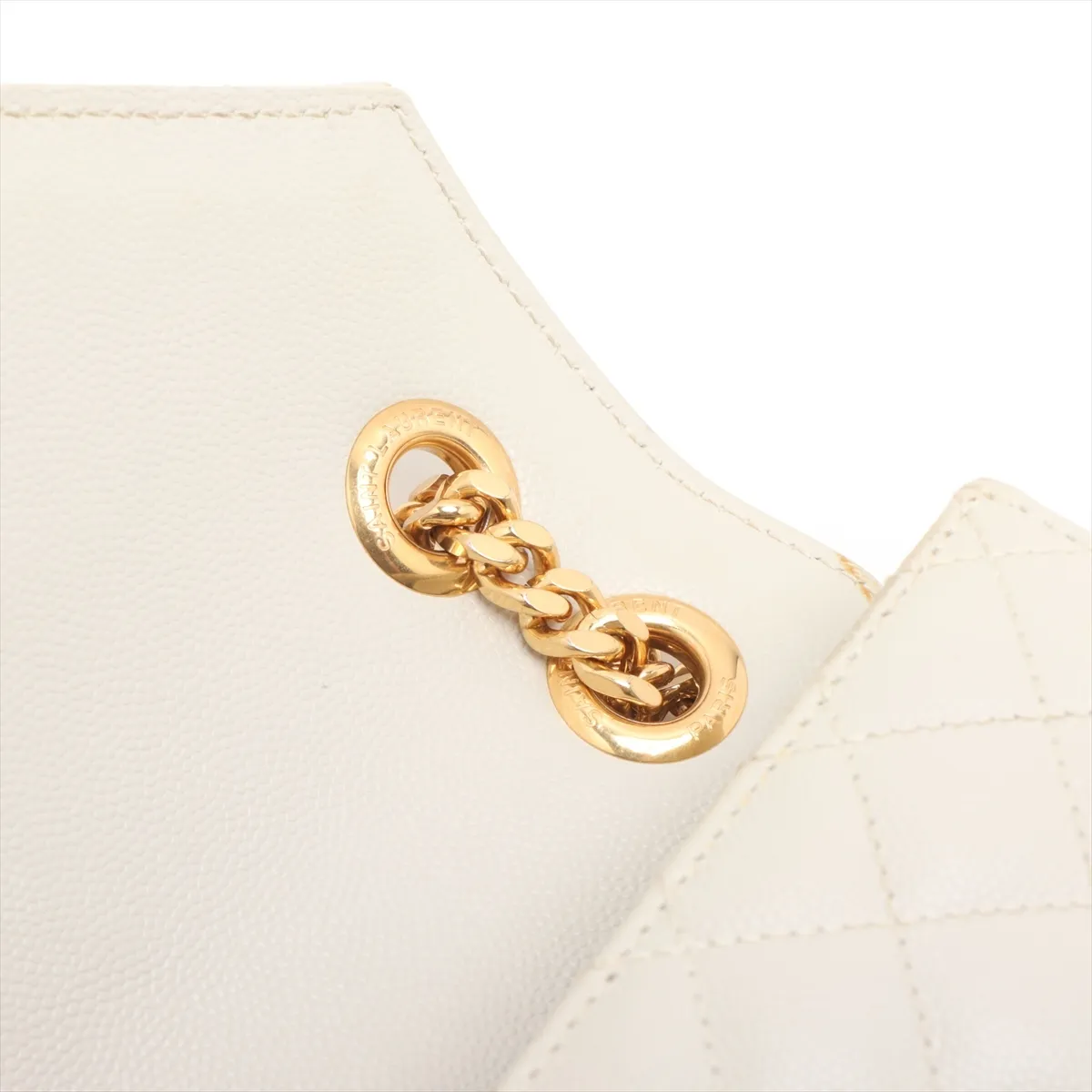 Envelope Leather Chain Shoulder Bag, Beige, 487198 — view 12